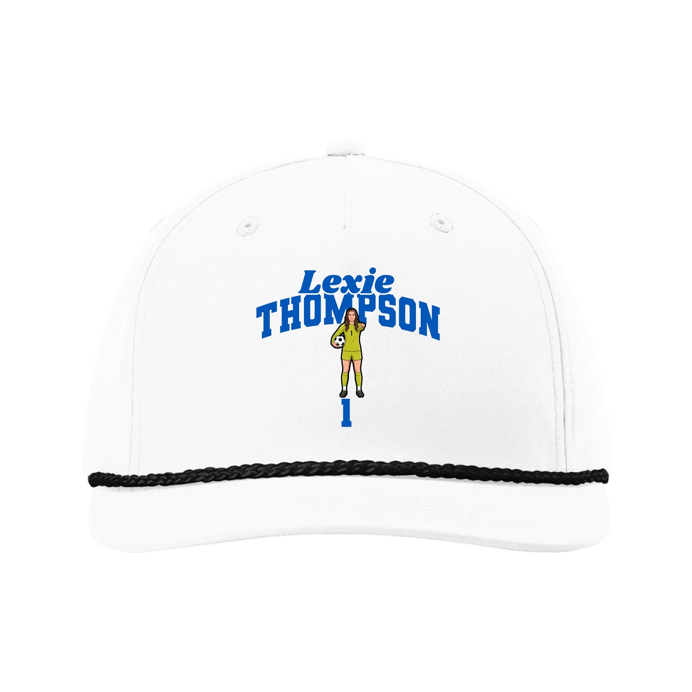 Five-Panel Classic Rope Cap — Signature Arch in White