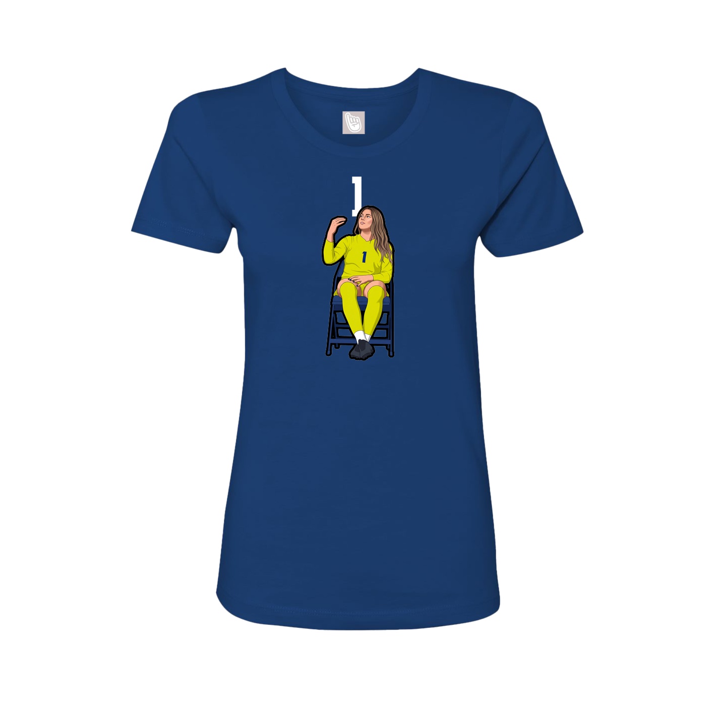 Fitted Women's Tee — Number Top in Royal