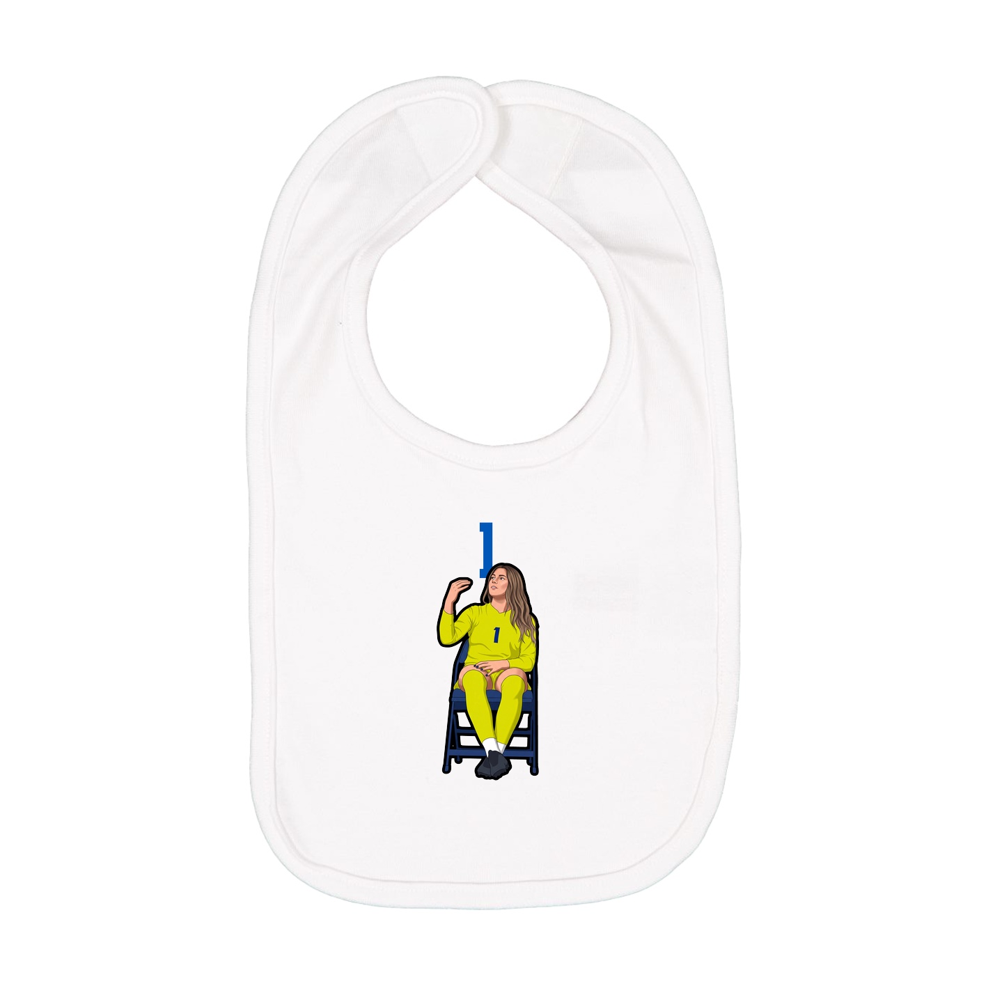 Infant Bib — Number Top in White