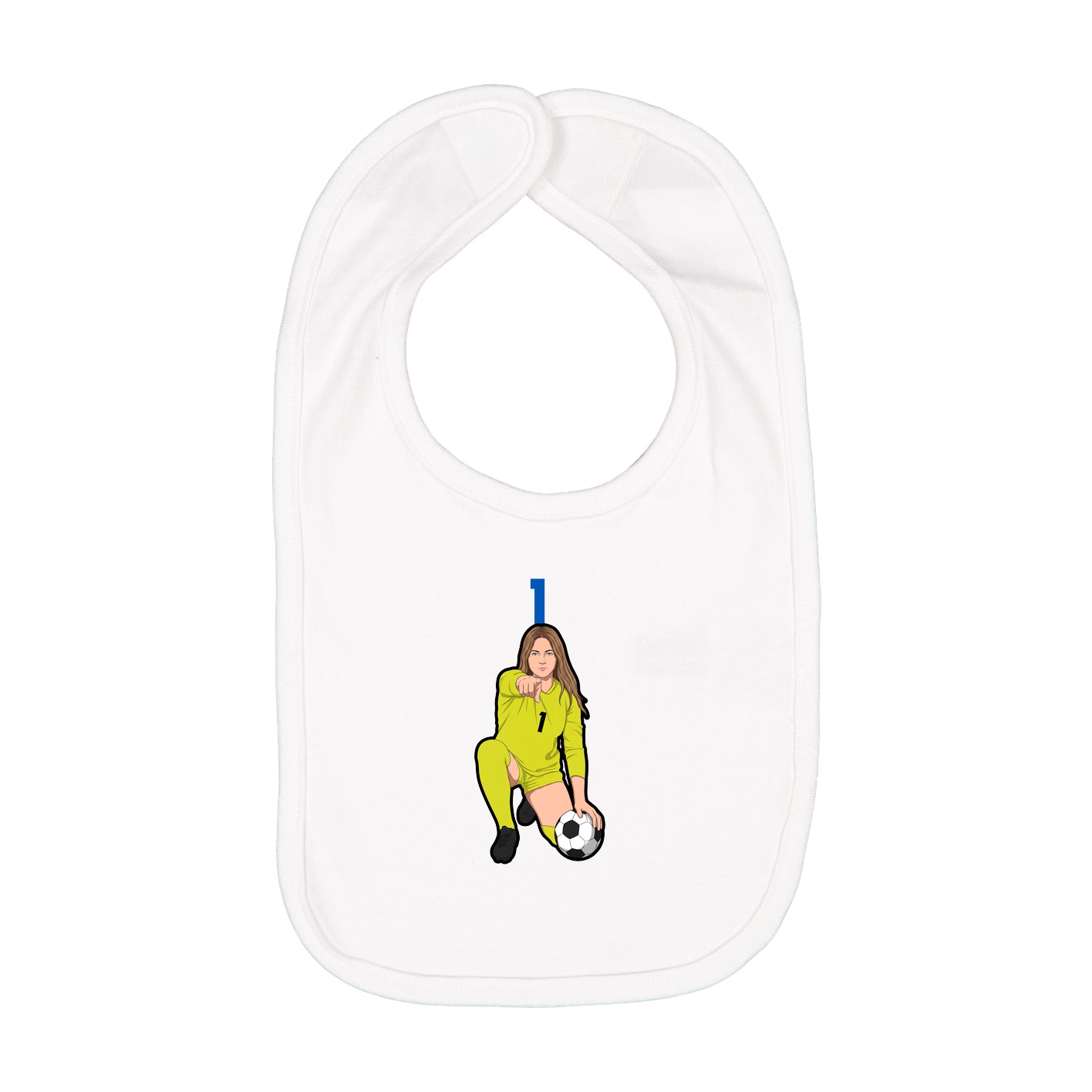 Infant Bib — Number Top in White