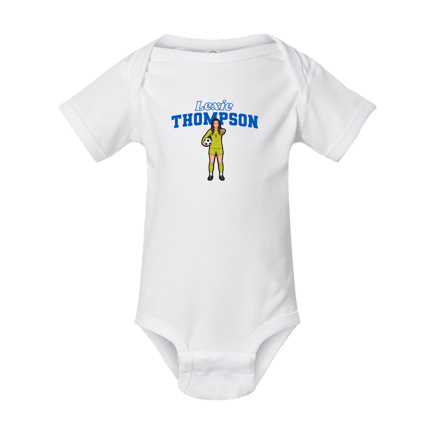 Baby Onesie — Name Arch in White