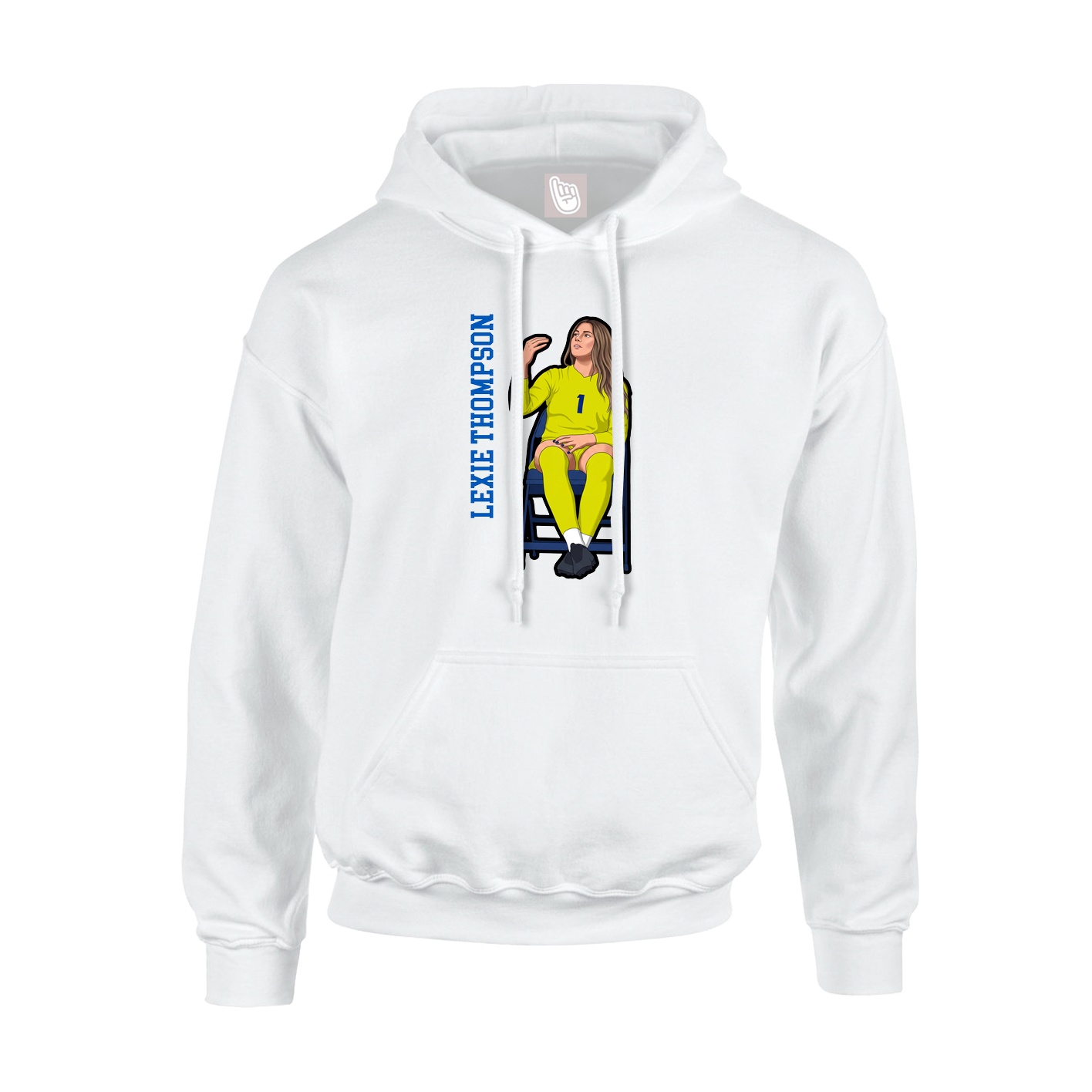 Youth Hoodie — Name Vertical in White