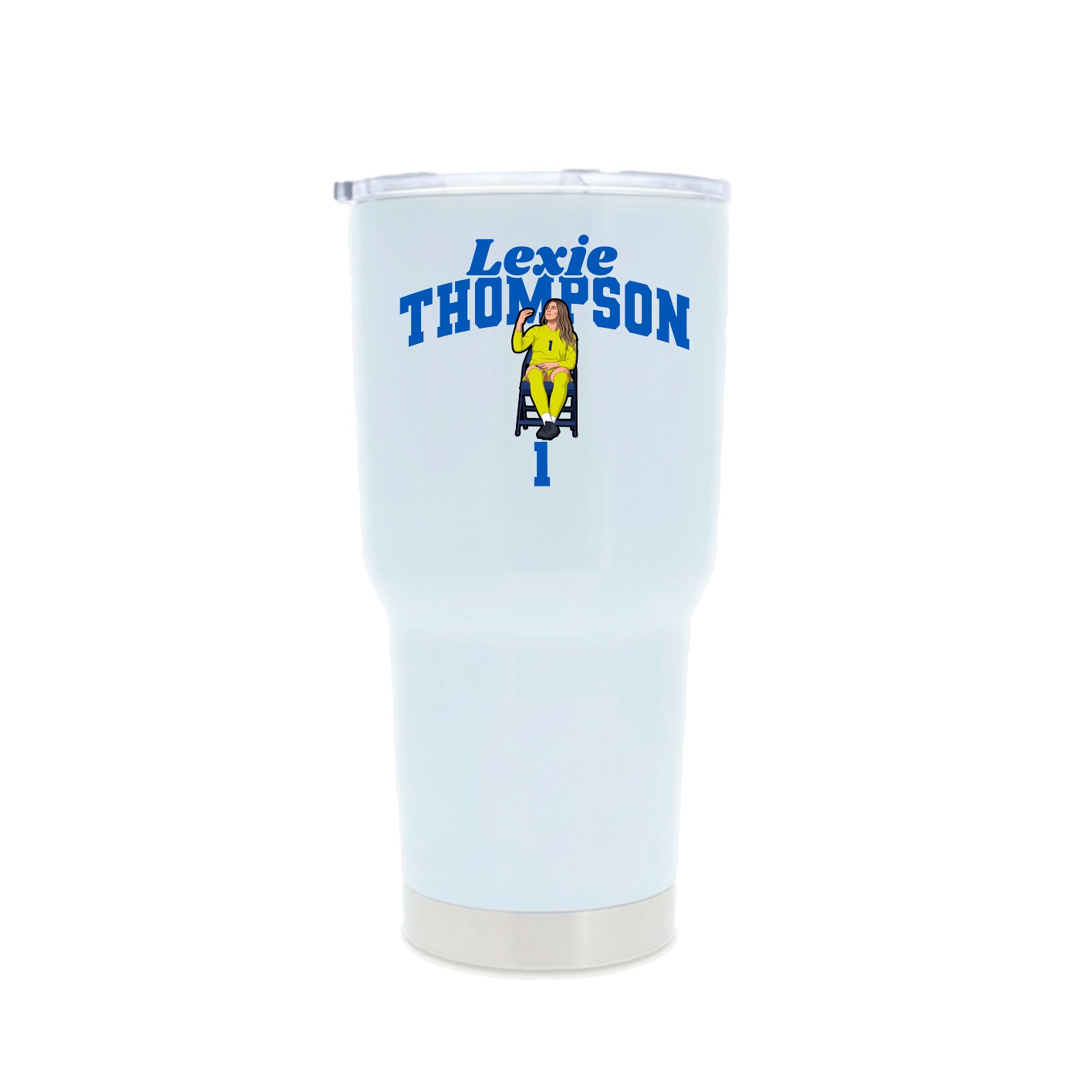 30oz Stainless Steel Tumbler — Signature Arch in White