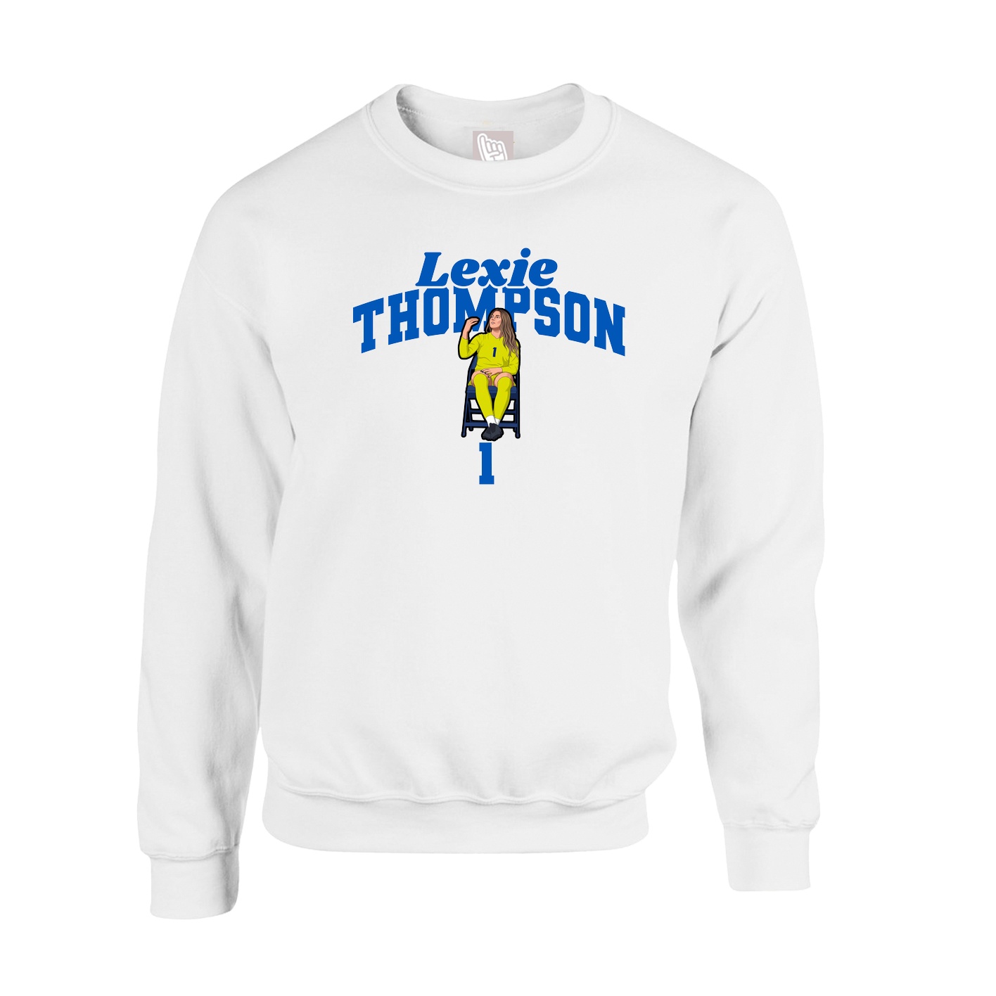 Fleece Crew — Signature Arch in White