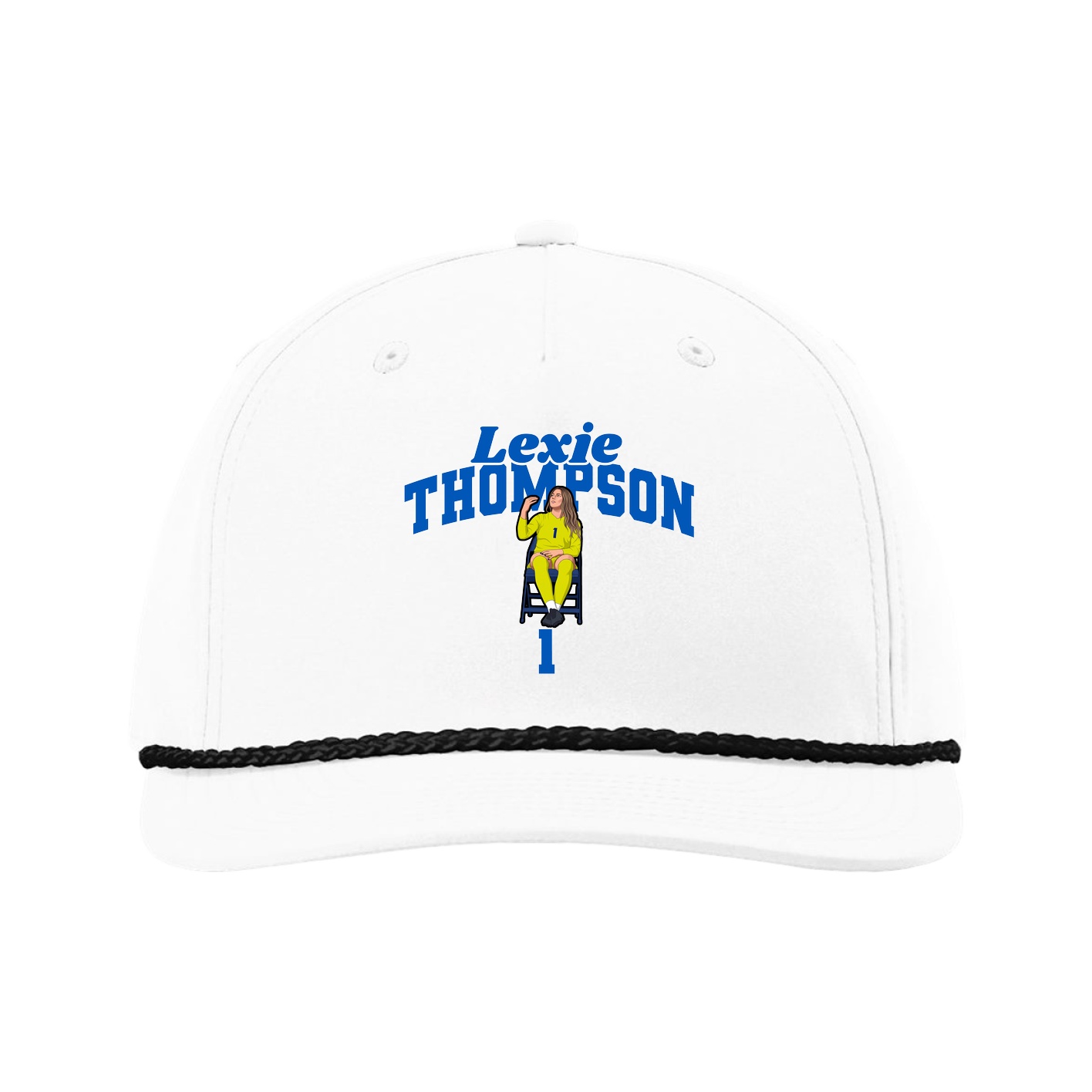 Five-Panel Classic Rope Cap — Signature Arch in White