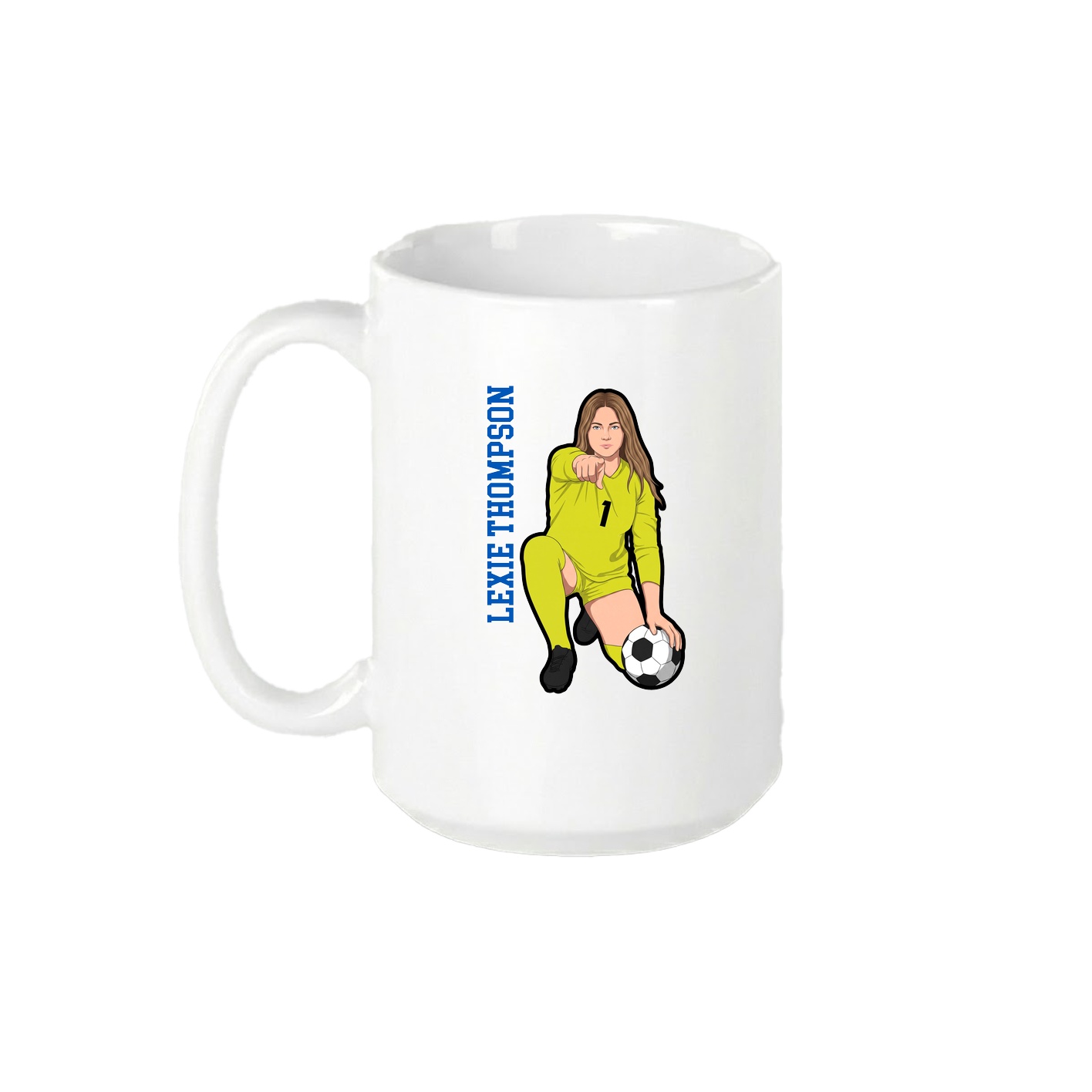 15oz Coffee Mug — Name Vertical in White