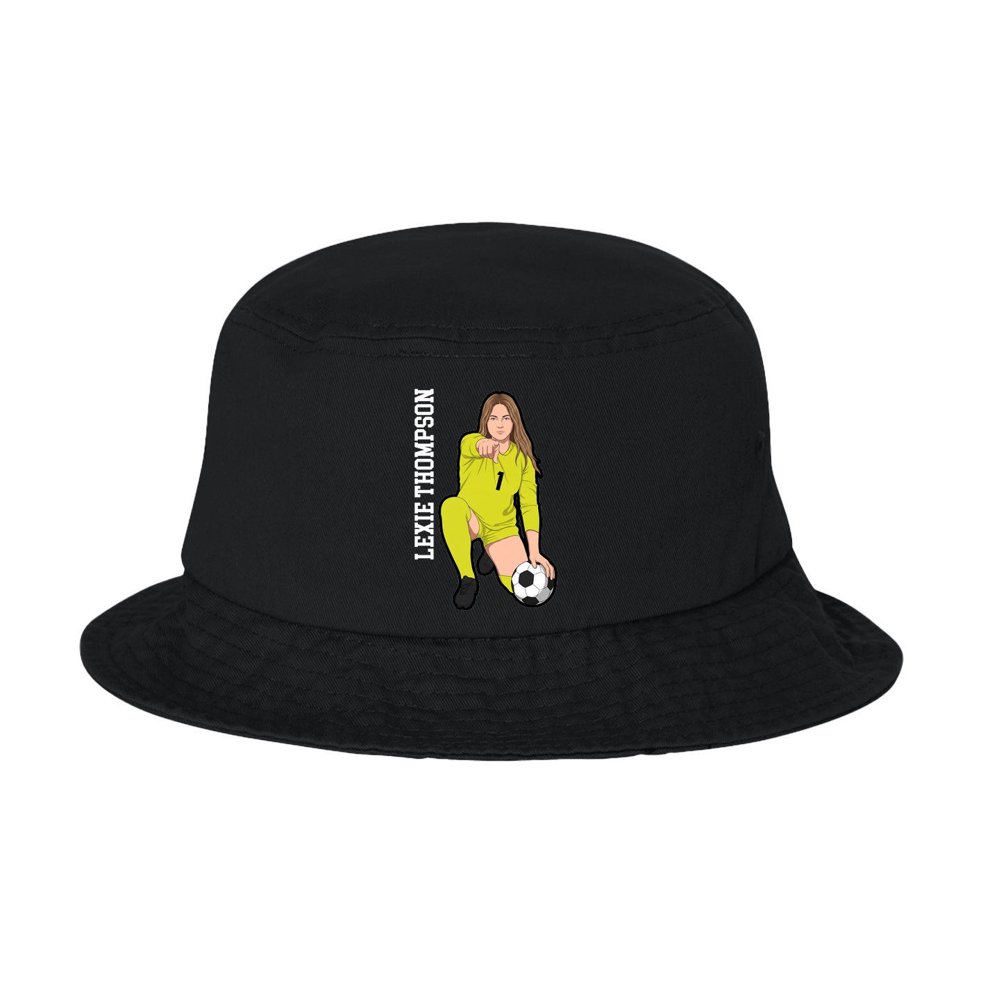 Bucket Cap — Name Vertical in Black