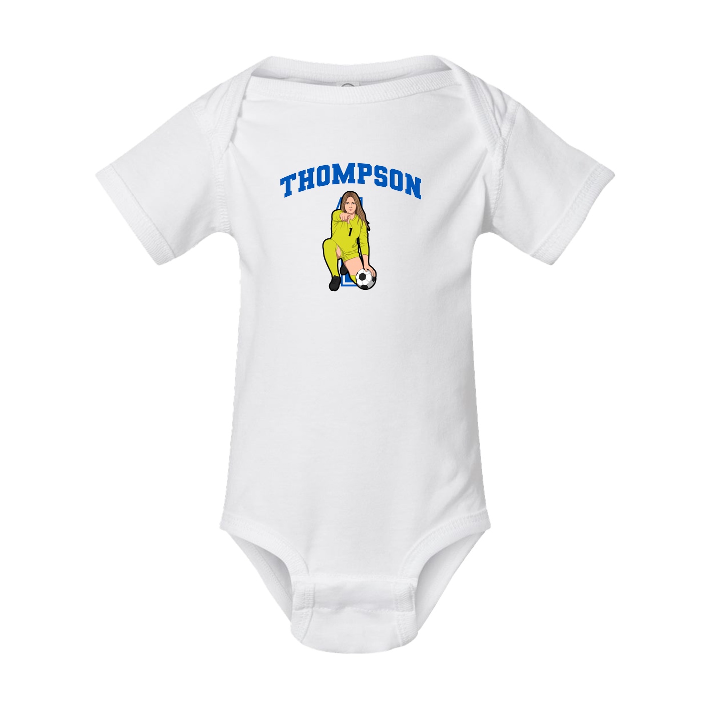 Baby Onesie — Number in White