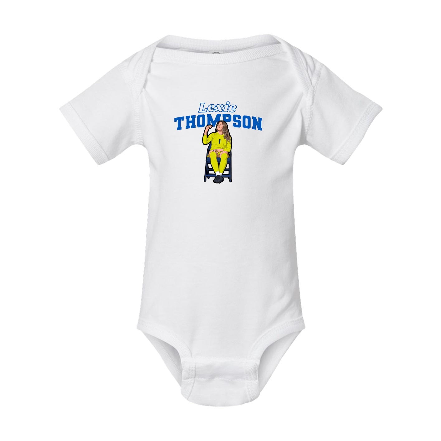 Baby Onesie — Name Arch in White