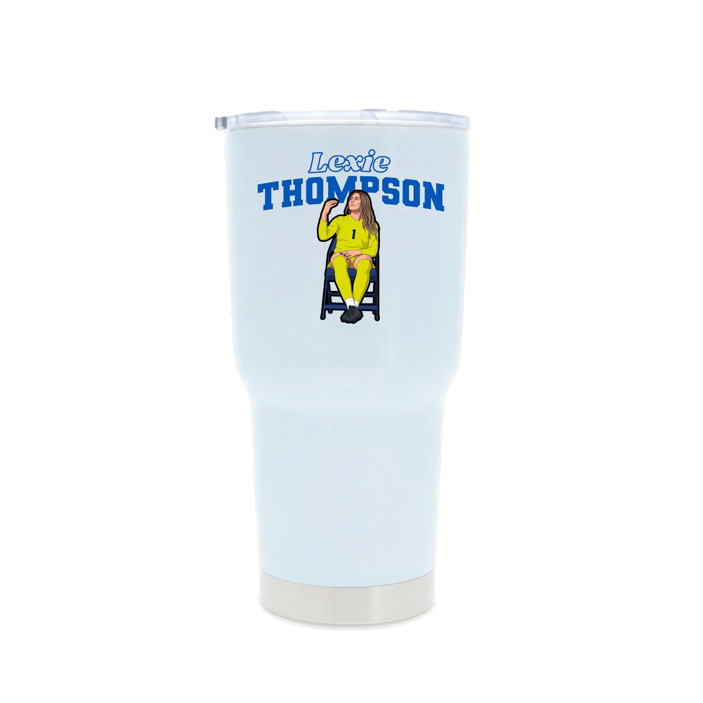 30oz Stainless Steel Tumbler — Name Arch in White