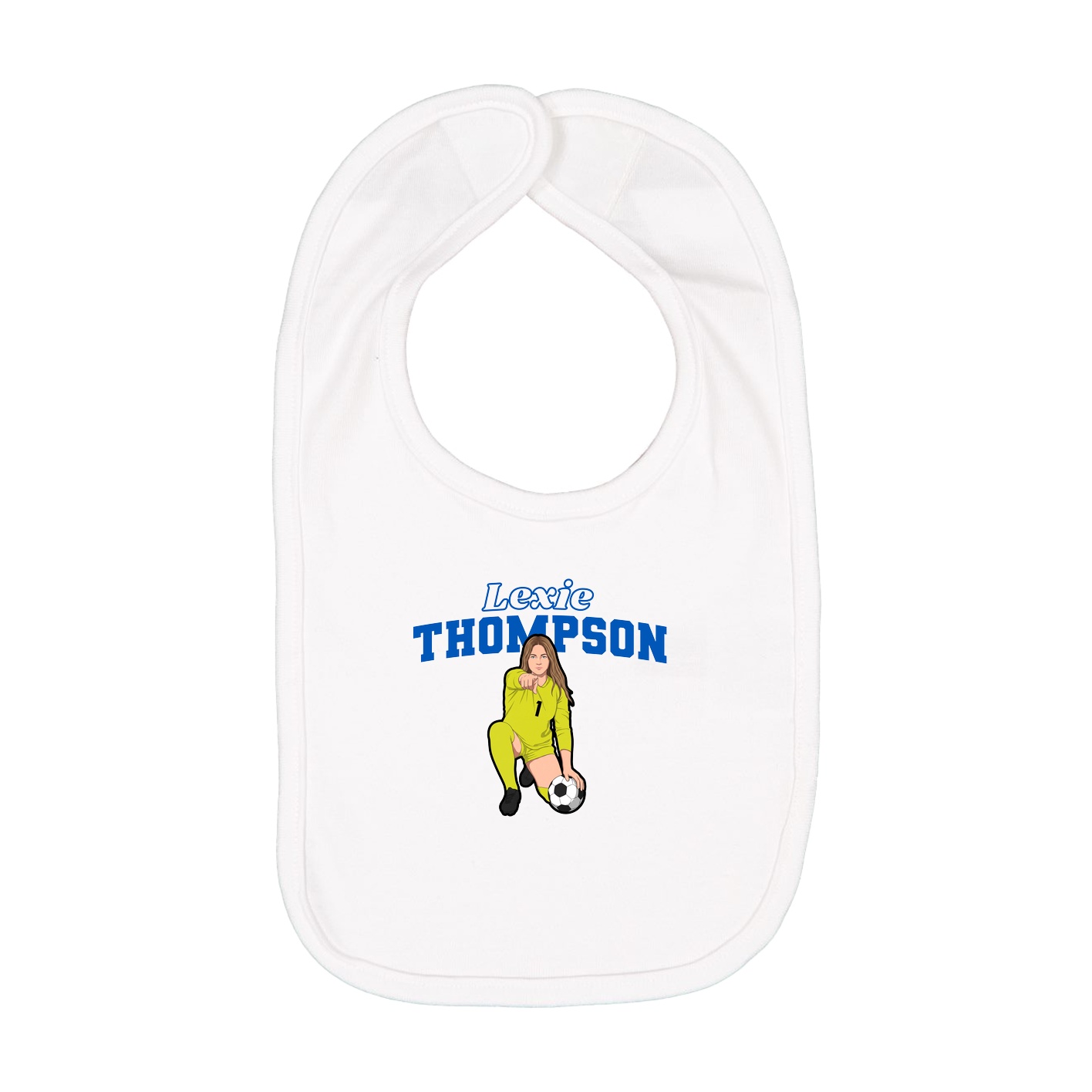 Infant Bib — Name Arch in White