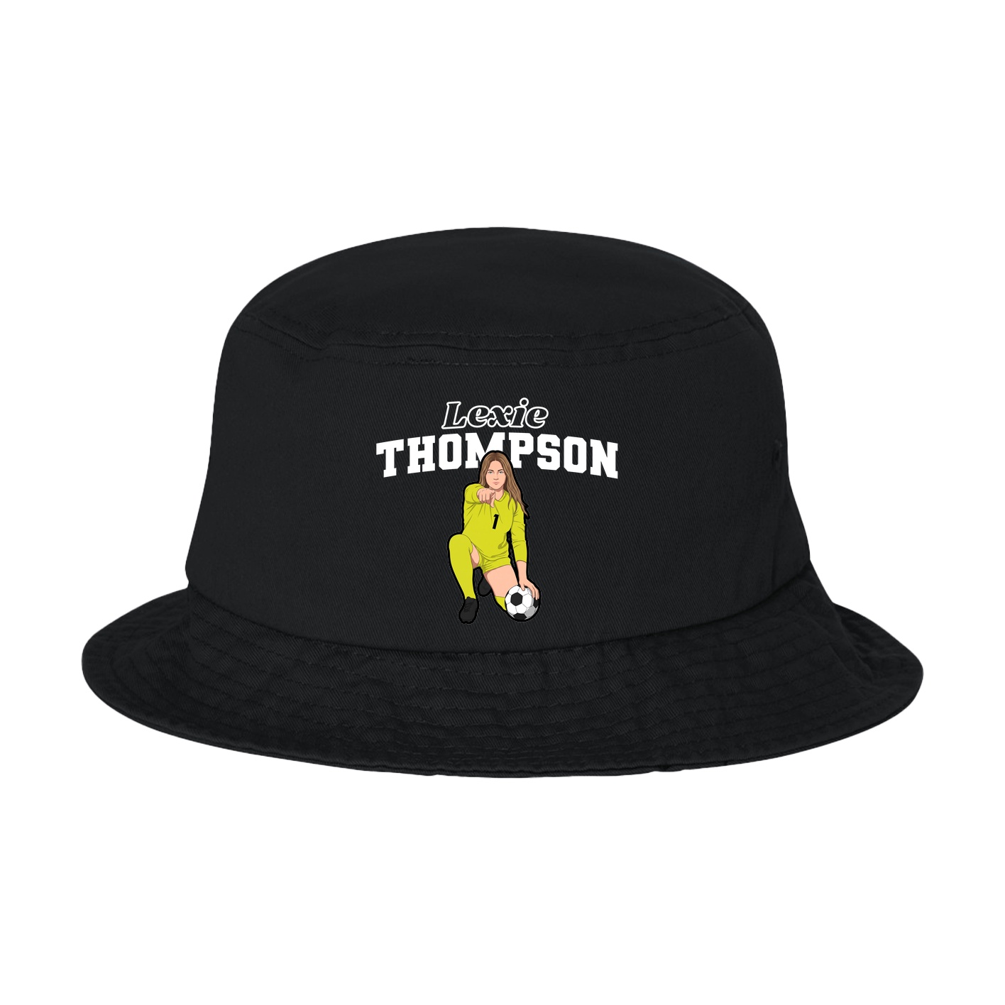 Bucket Cap — Name Arch in Black