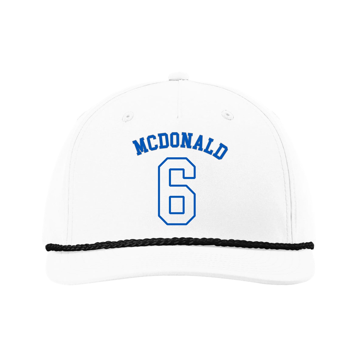 Five-Panel Classic Rope Cap — Shirsey Arch in White