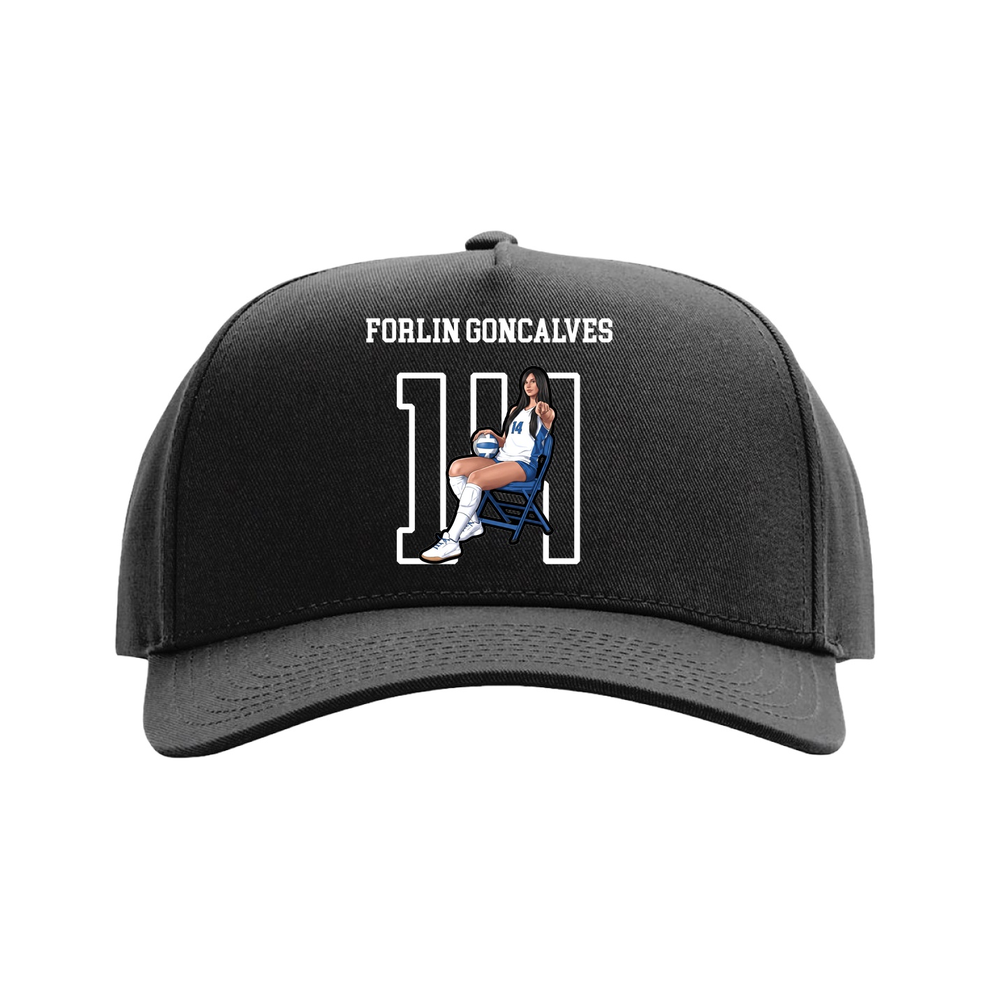 Full Fabric Five-Panel Champ Cap — Shirsey in Black