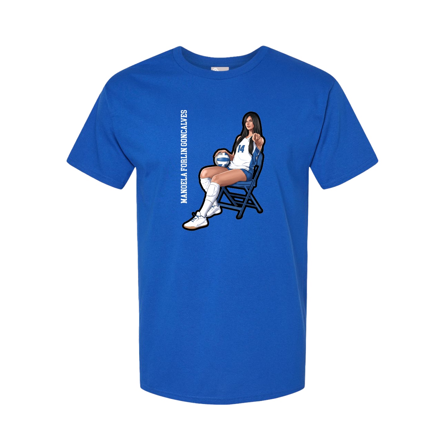 Youth Tee — Name Vertical in Royal