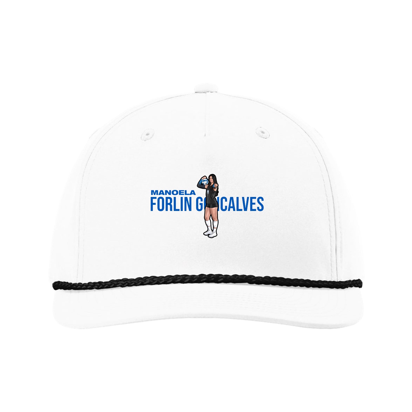 Five-Panel Classic Rope Cap — Player Name in White