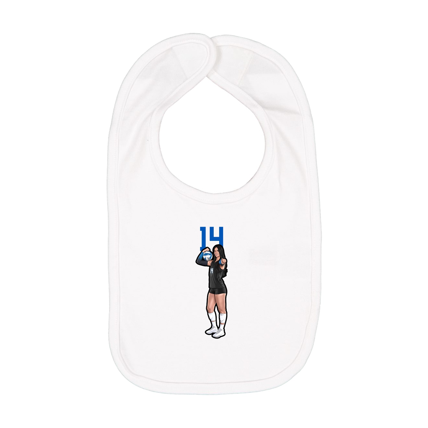 Infant Bib — Number Top in White