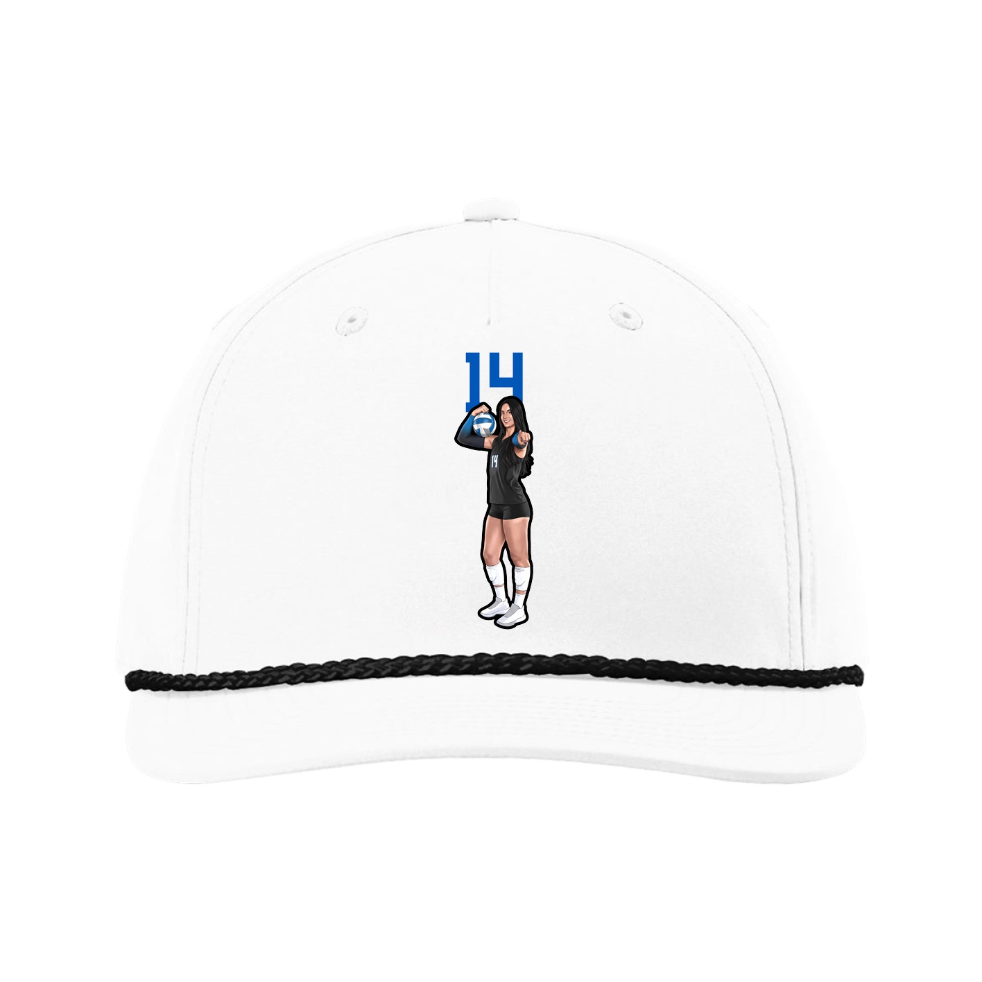 Five-Panel Classic Rope Cap — Number Top in White