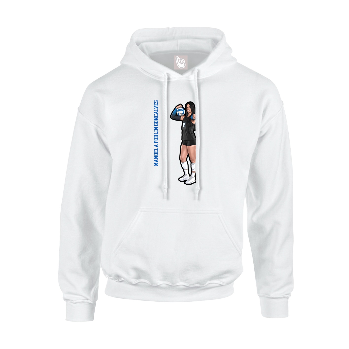 Hoodie — Name Vertical in White