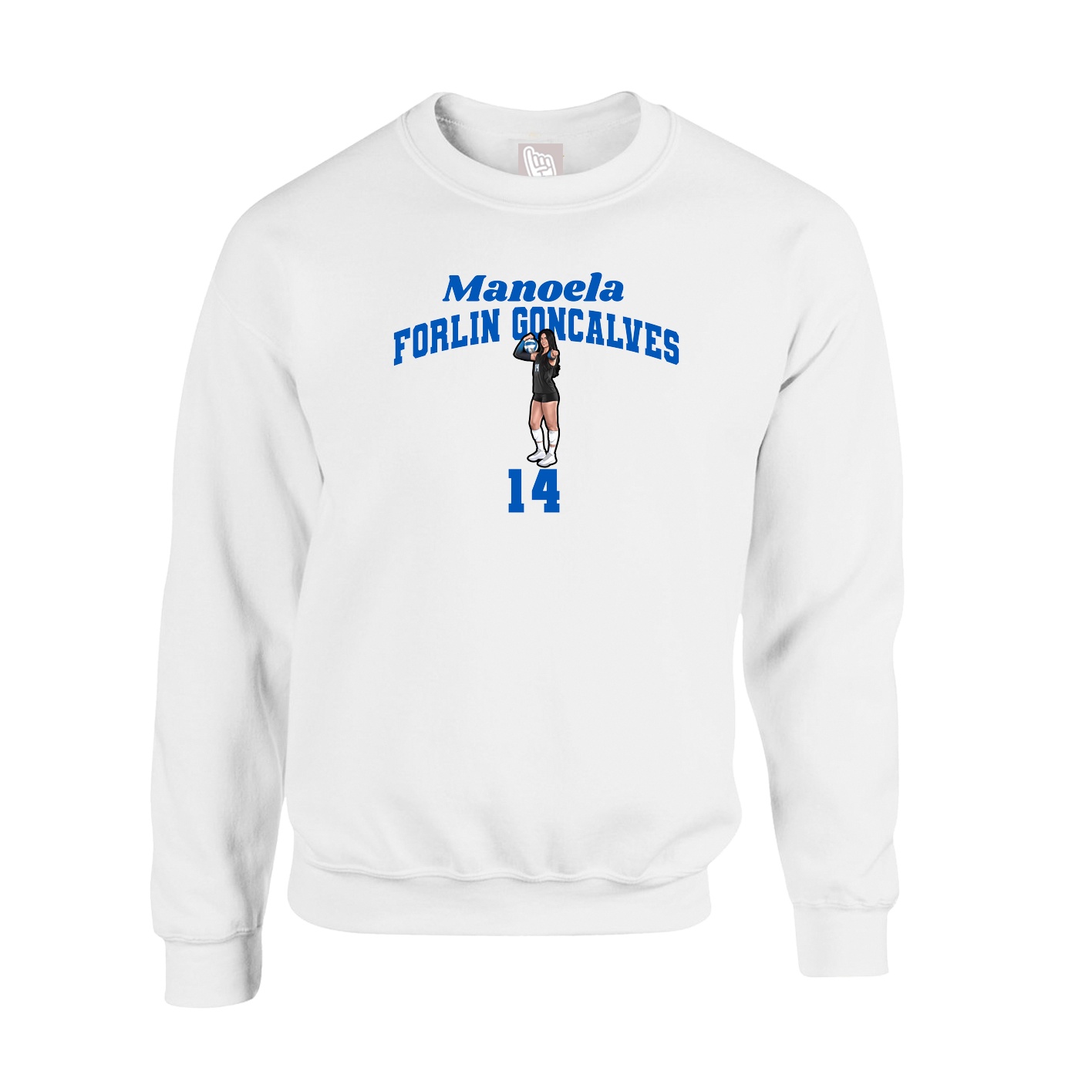 Fleece Crew — Signature Arch in White