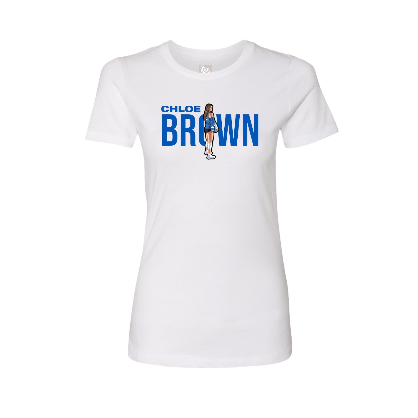 Fitted Women's Tee — Player Name in White