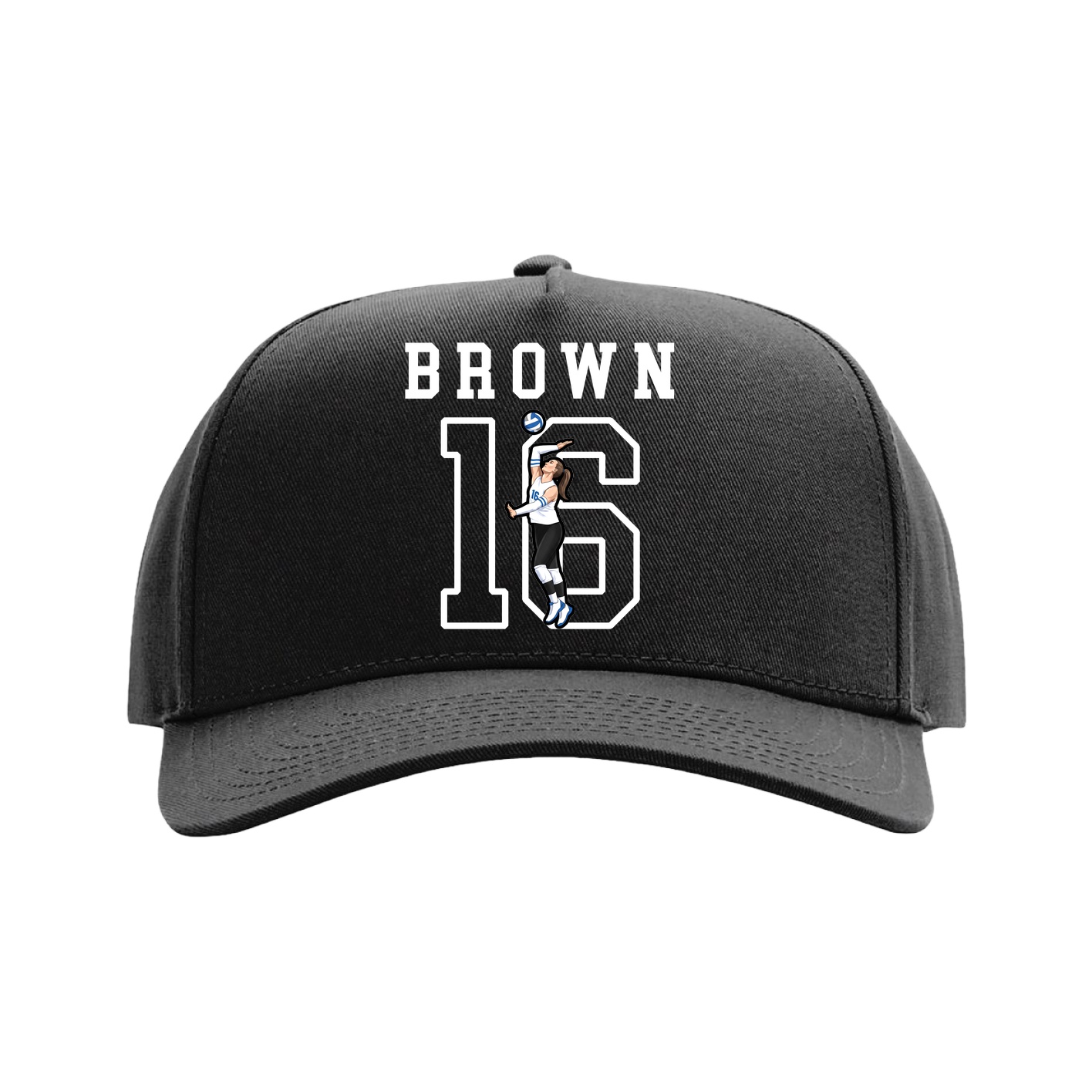 Full Fabric Five-Panel Champ Cap — Shirsey in Black