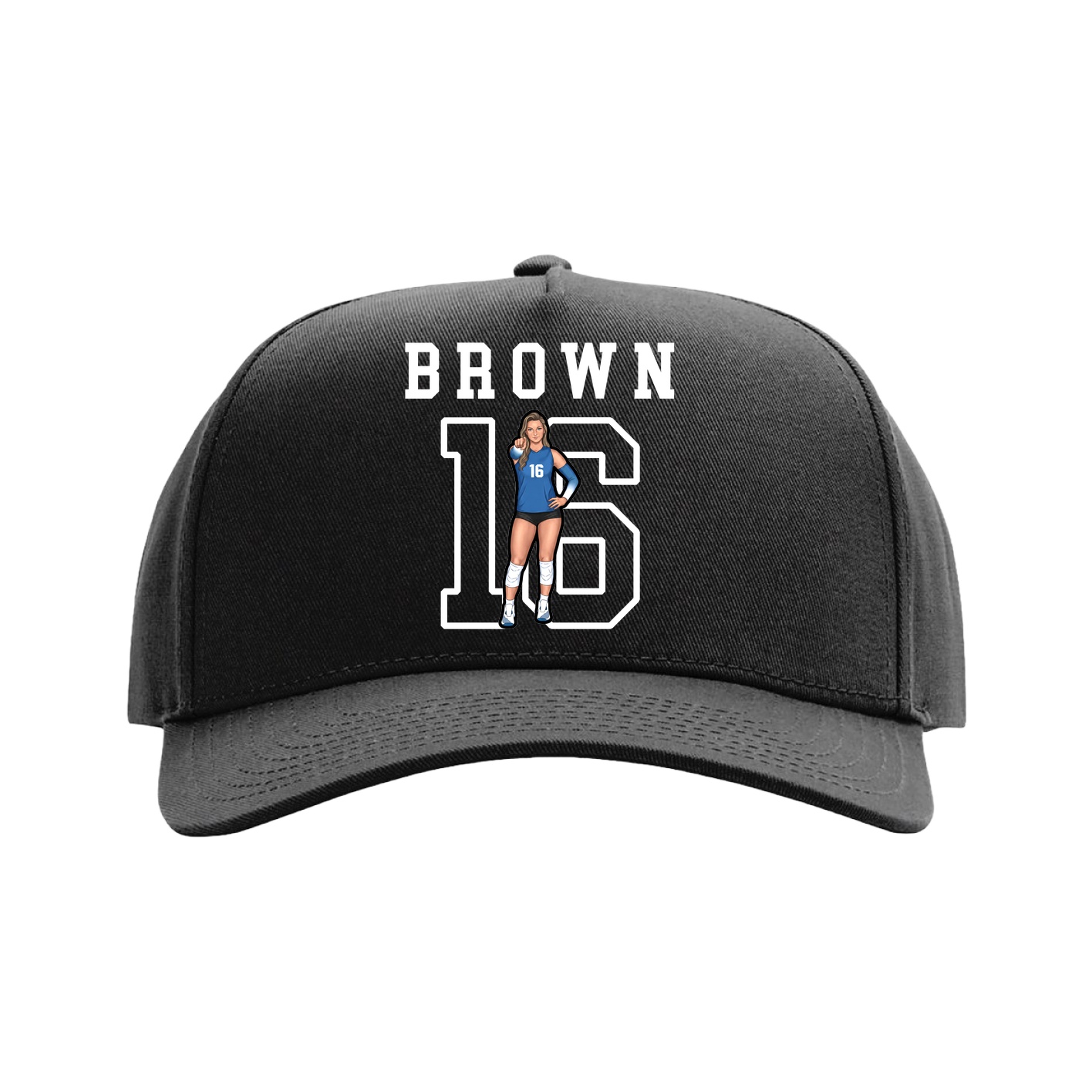 Full Fabric Five-Panel Champ Cap — Shirsey in Black