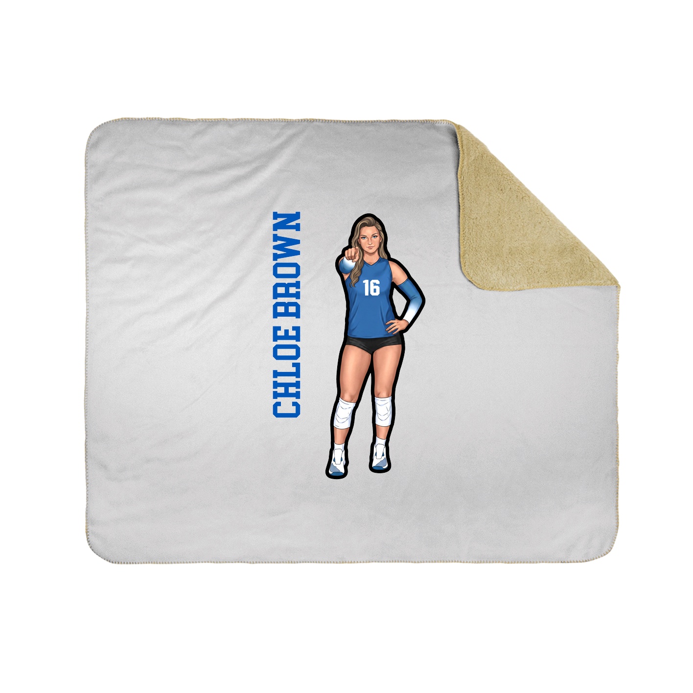 Throw Blanket — Name Vertical in White