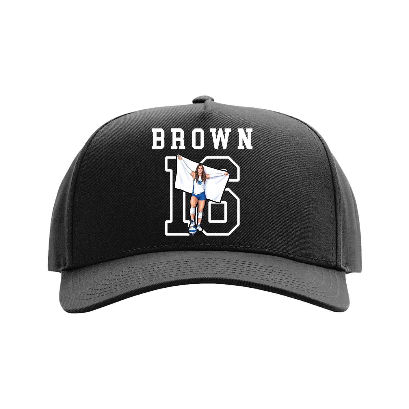 Full Fabric Five-Panel Champ Cap — Shirsey in Black