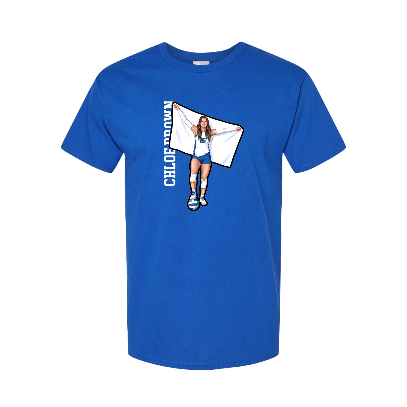 Youth Tee — Name Vertical in Royal
