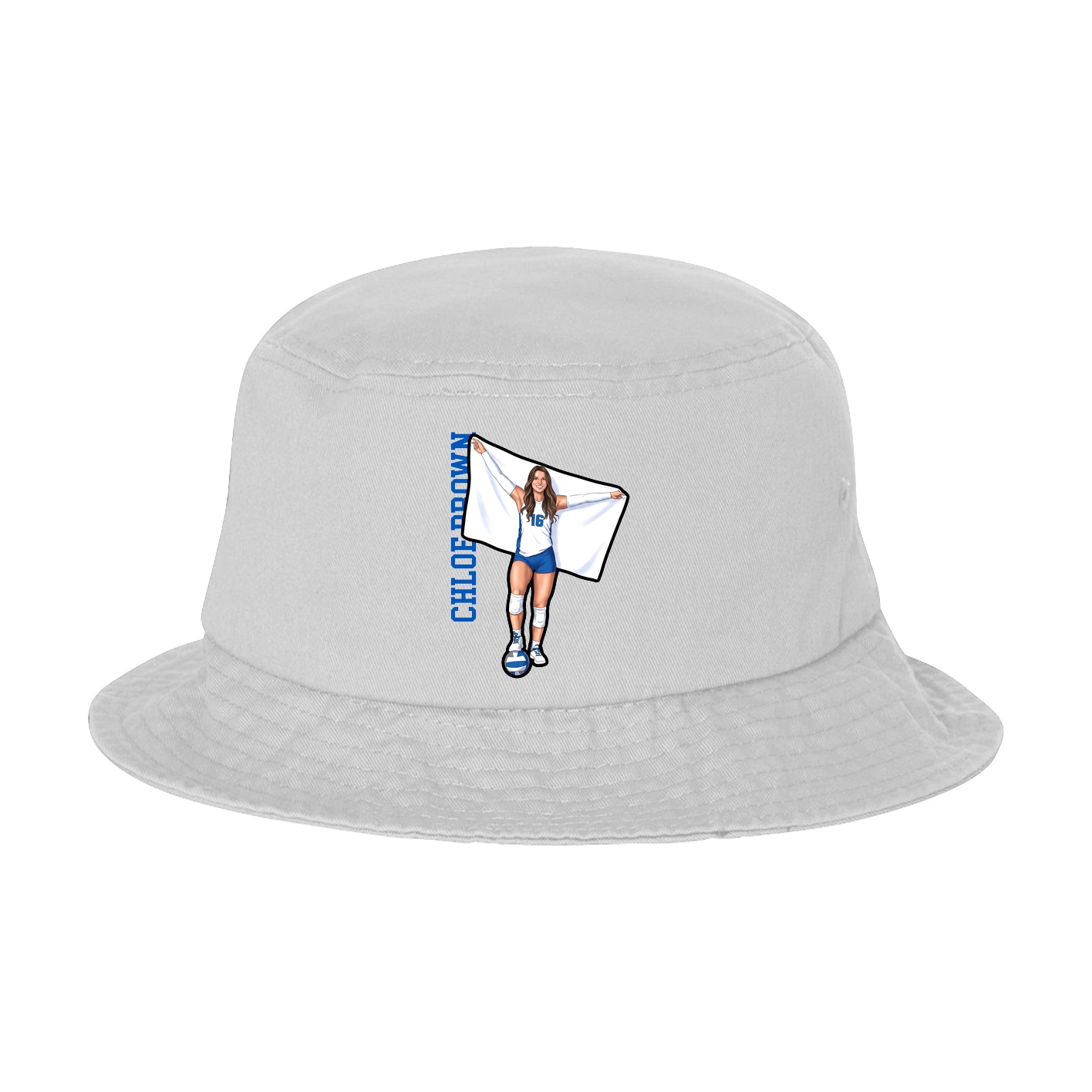 Bucket Cap — Name Vertical in White