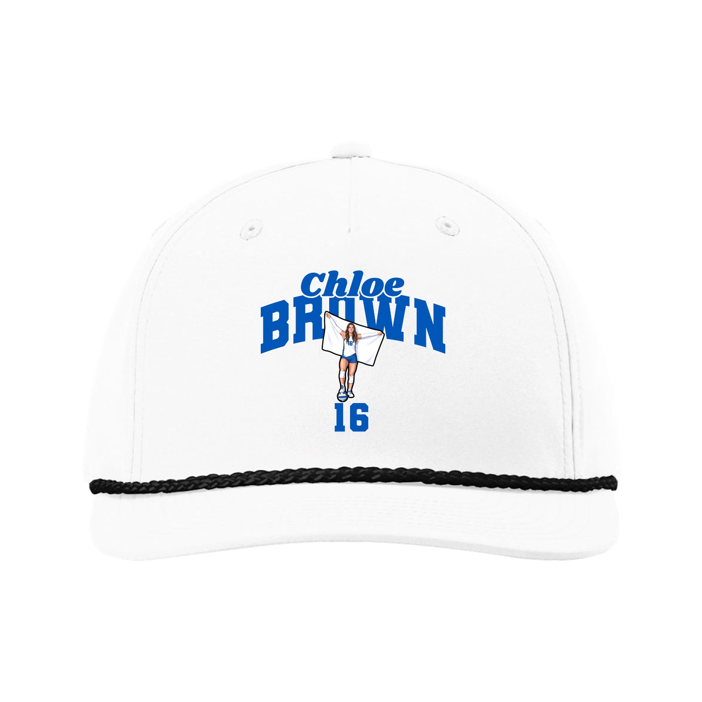 Five-Panel Classic Rope Cap — Signature Arch in White