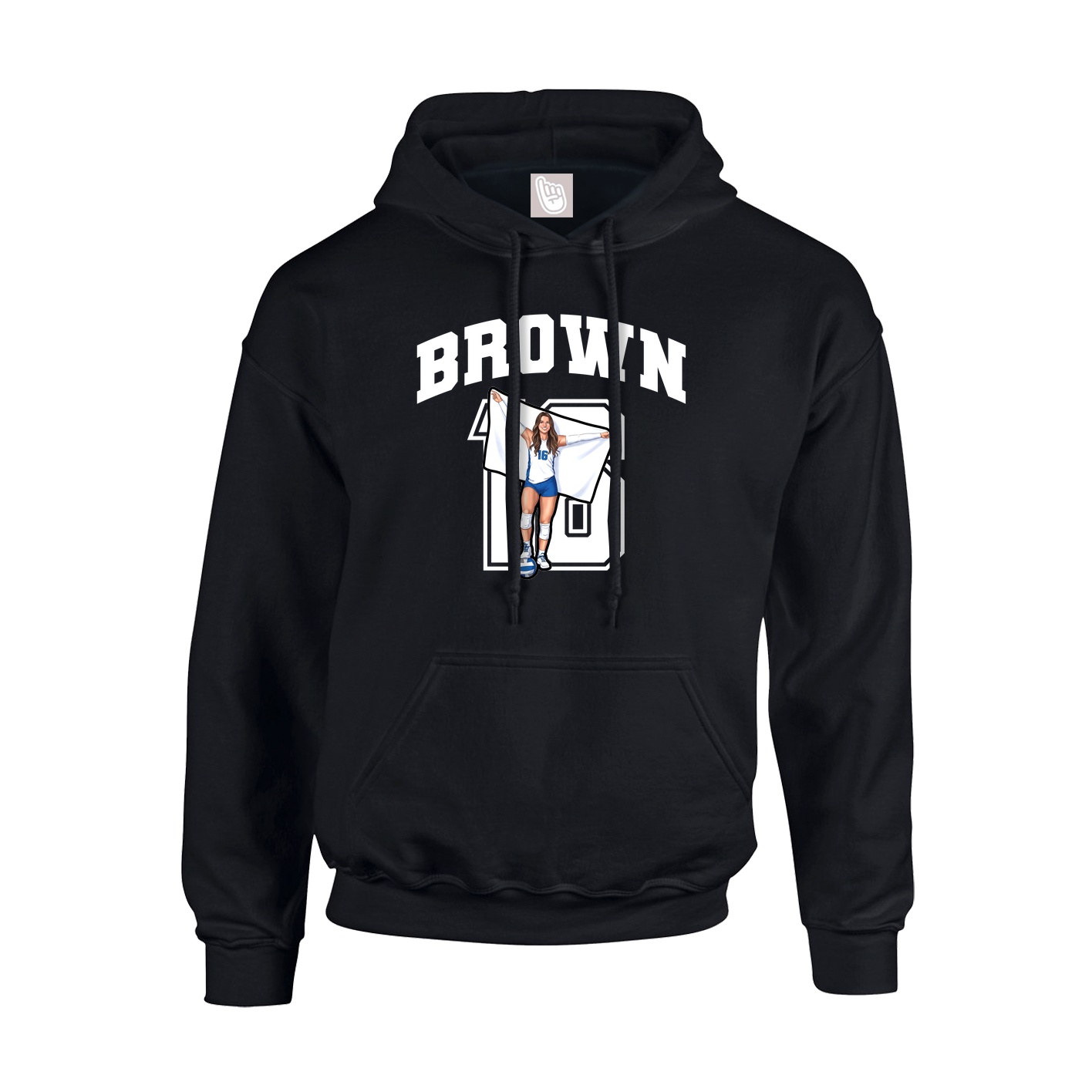 Youth Hoodie — Number in Black