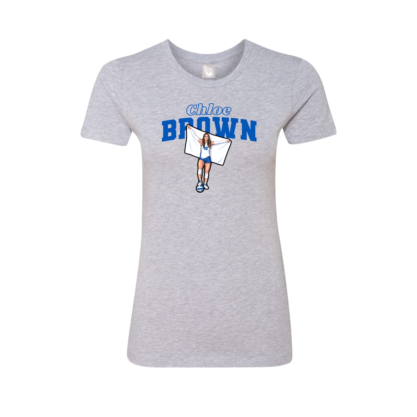 Fitted Women's Tee — Name Arch in Grey