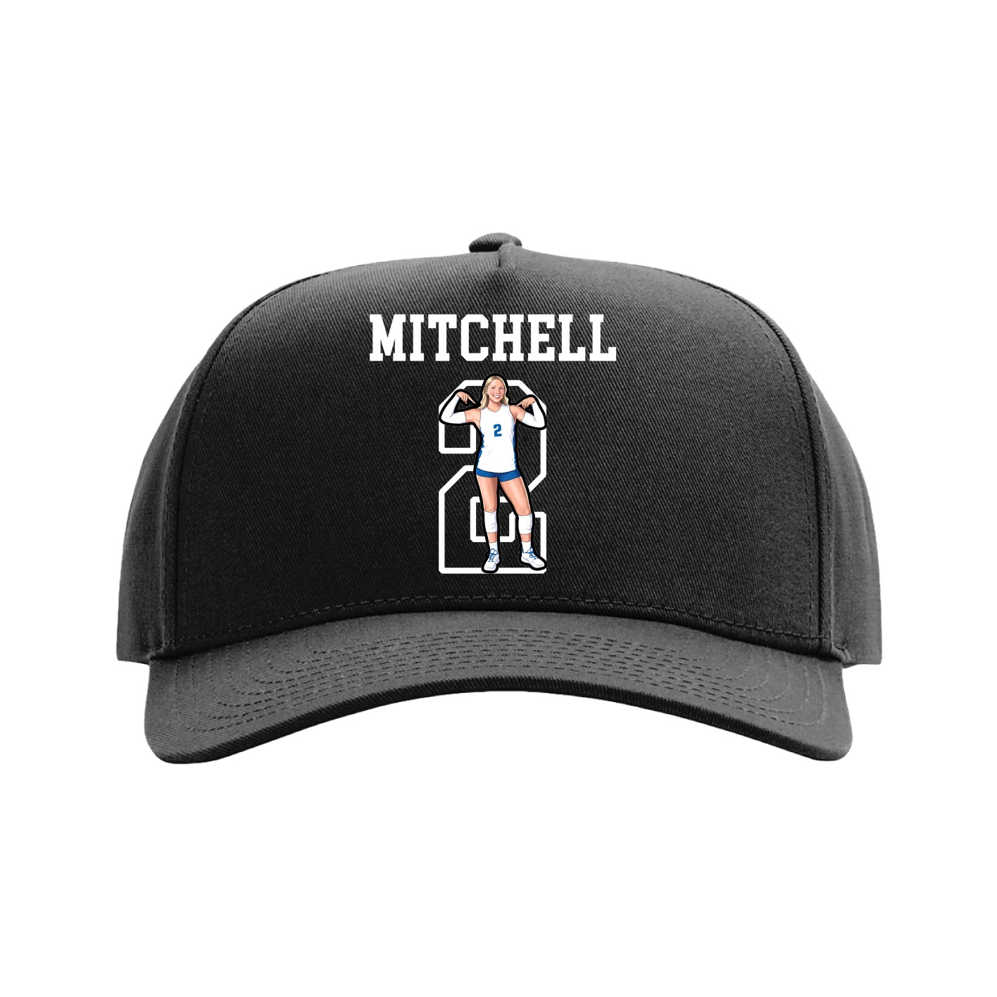 Full Fabric Five-Panel Champ Cap — Shirsey in Black