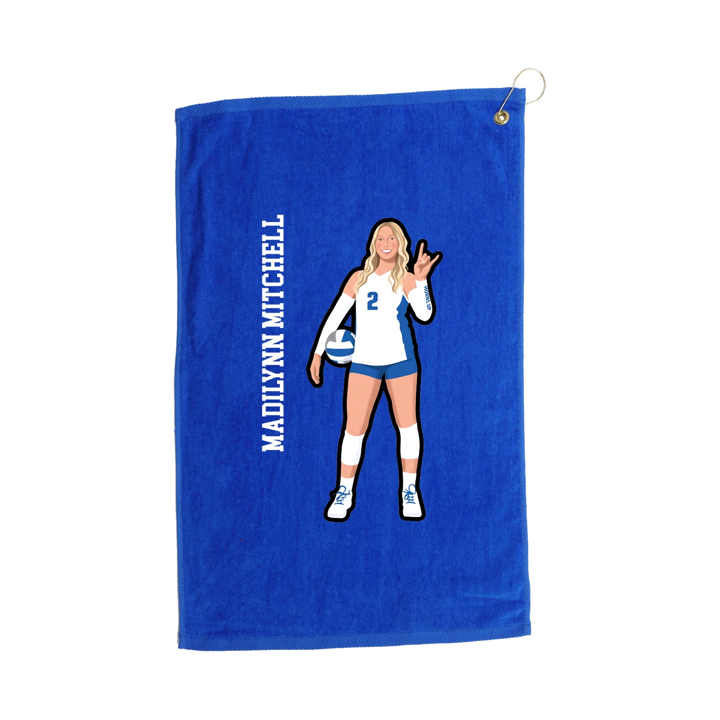 Golf Towel — Name Vertical in Royal