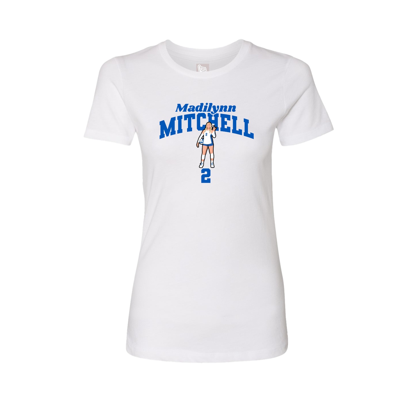 Fitted Women's Tee — Signature Arch in White