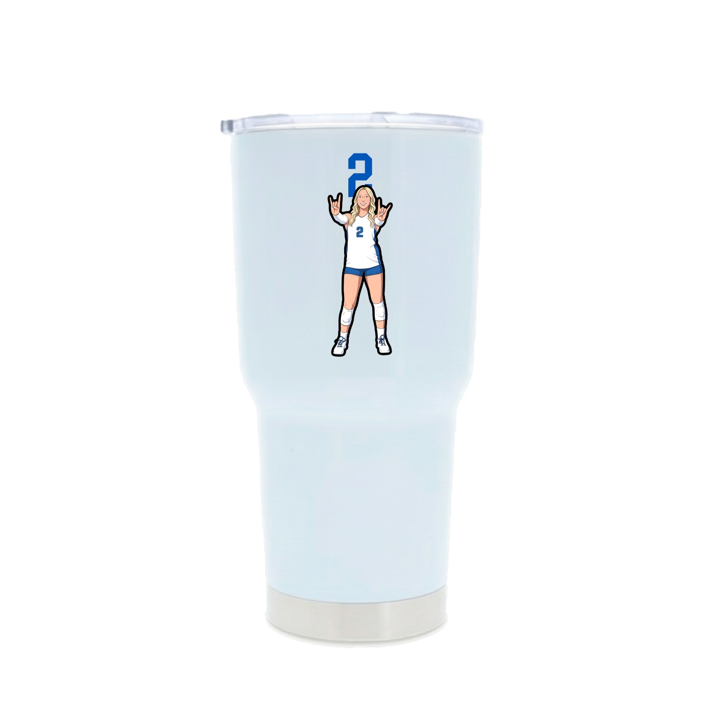 30oz Stainless Steel Tumbler — Number Top in White