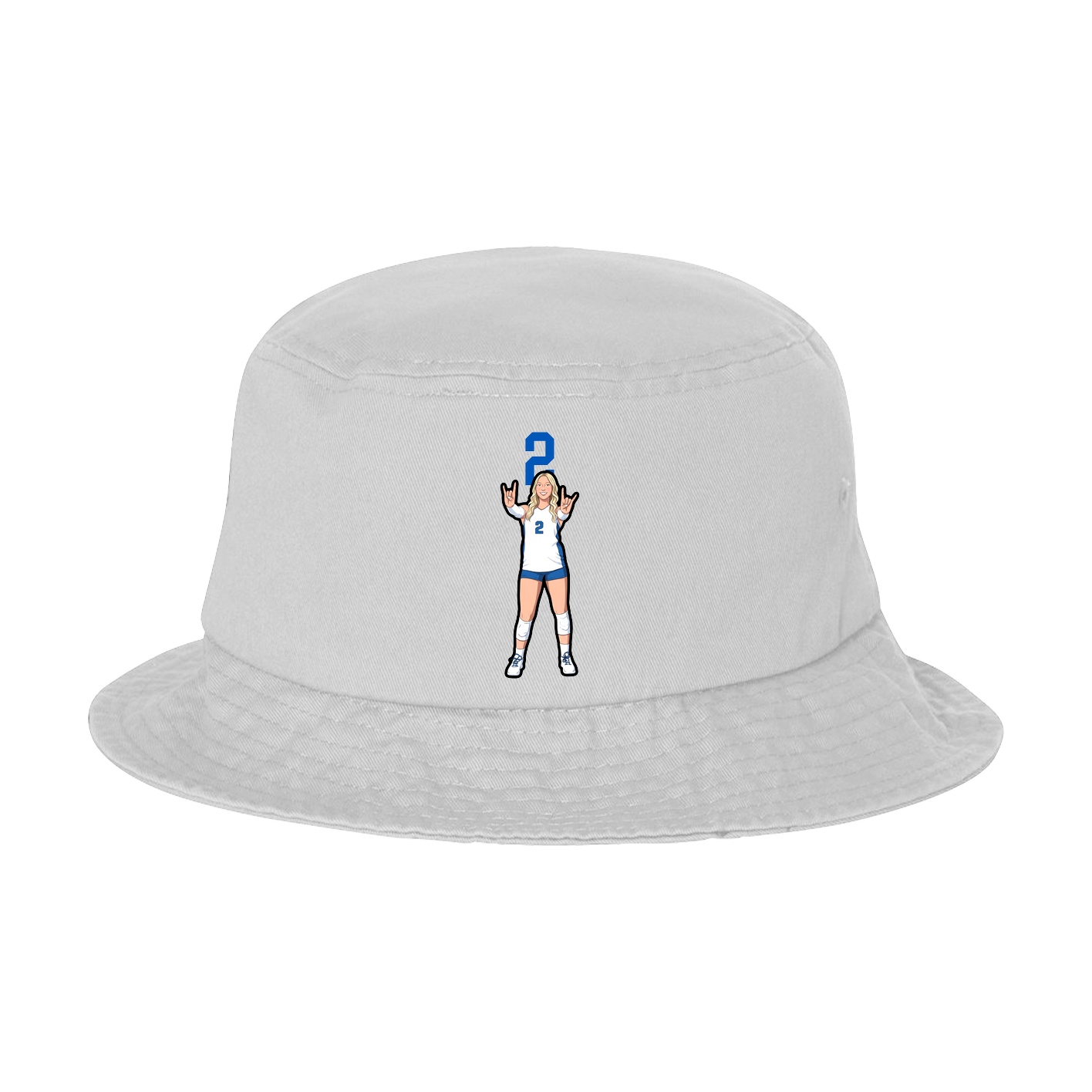 Bucket Cap — Number Top in White