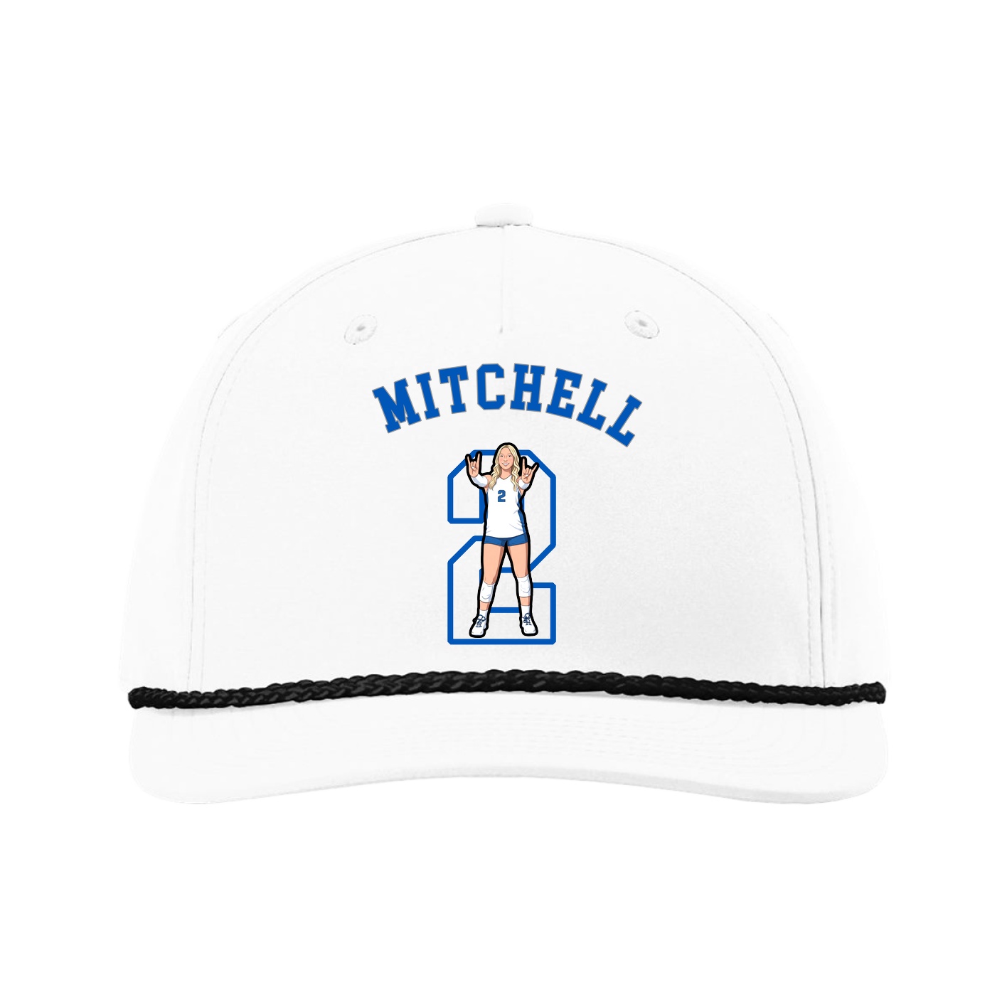 Five-Panel Classic Rope Cap — Shirsey Arch in White