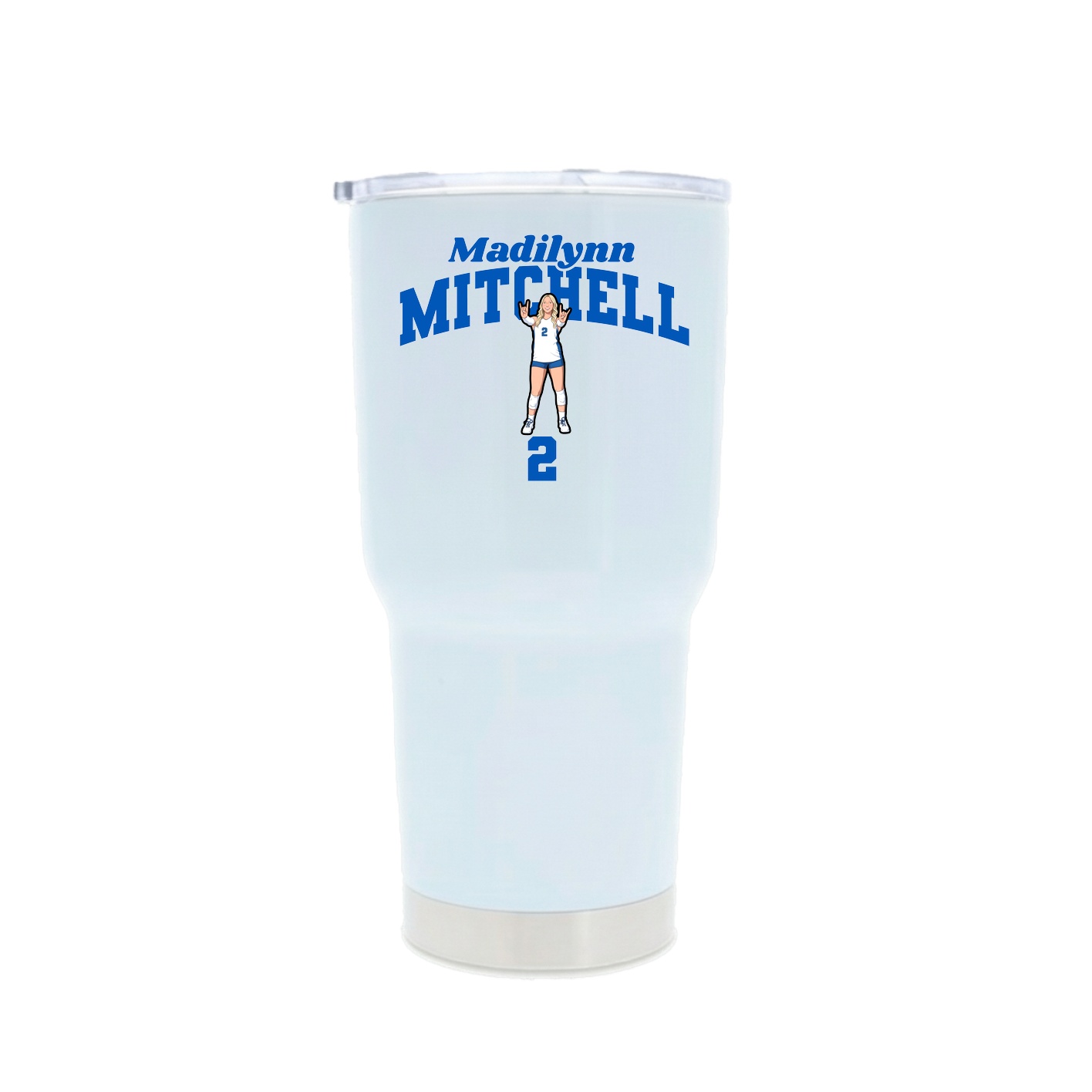 30oz Stainless Steel Tumbler — Signature Arch in White