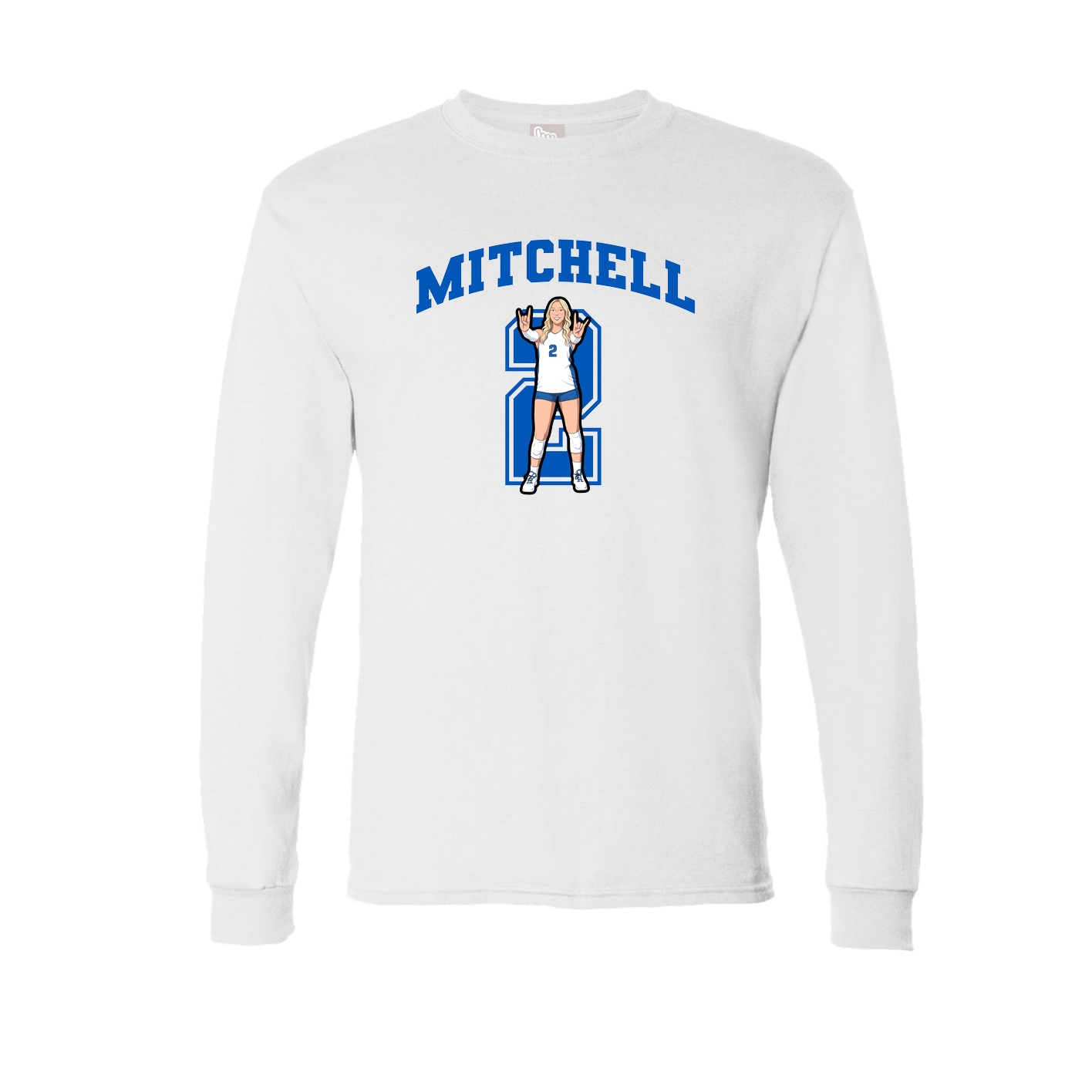 Long Sleeve Tee — Number in White