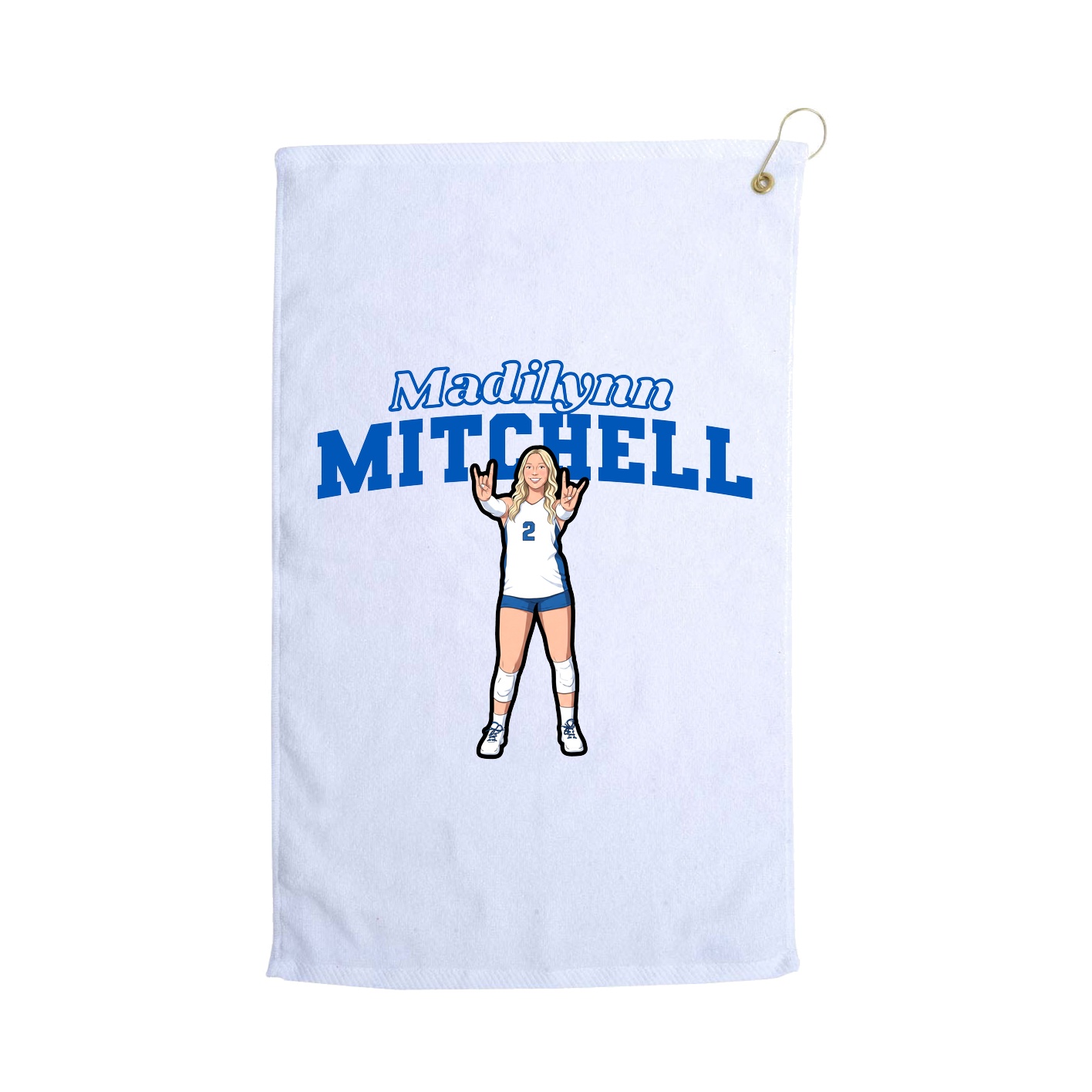 Golf Towel — Name Arch in White