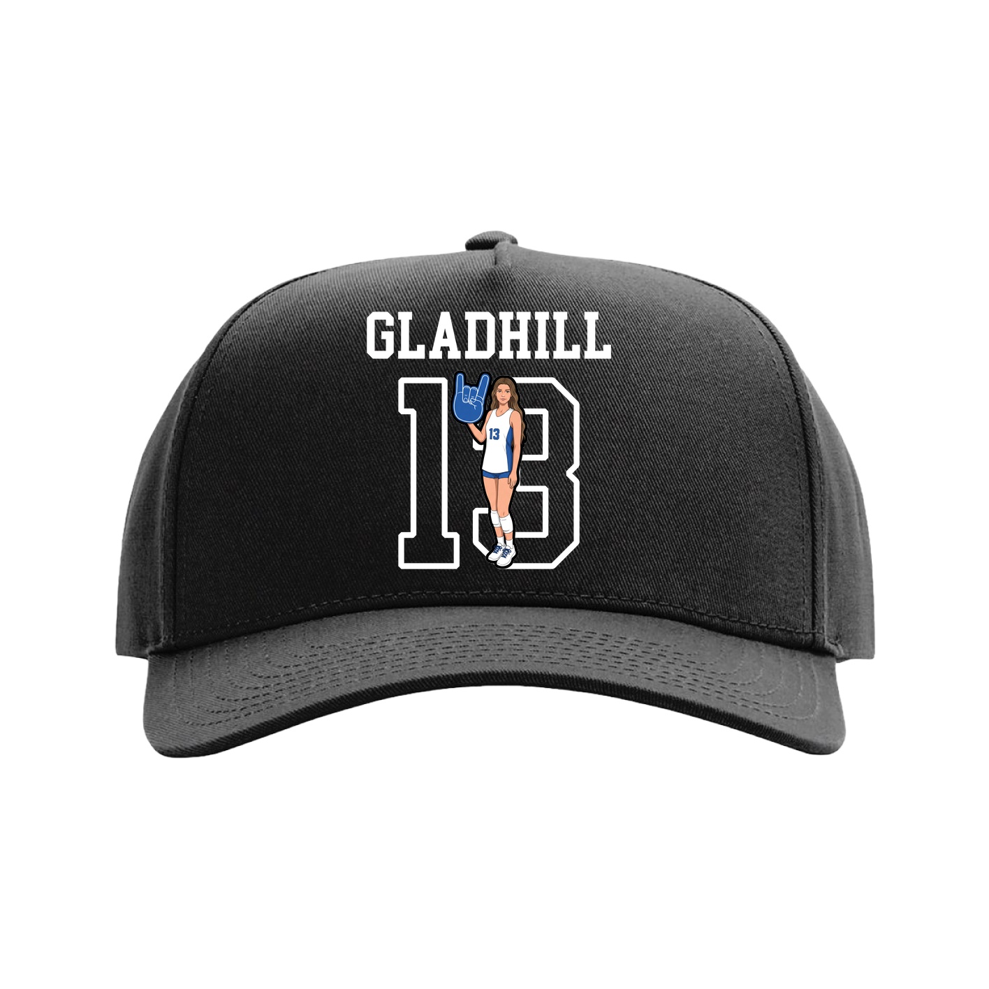 Full Fabric Five-Panel Champ Cap — Shirsey in Black