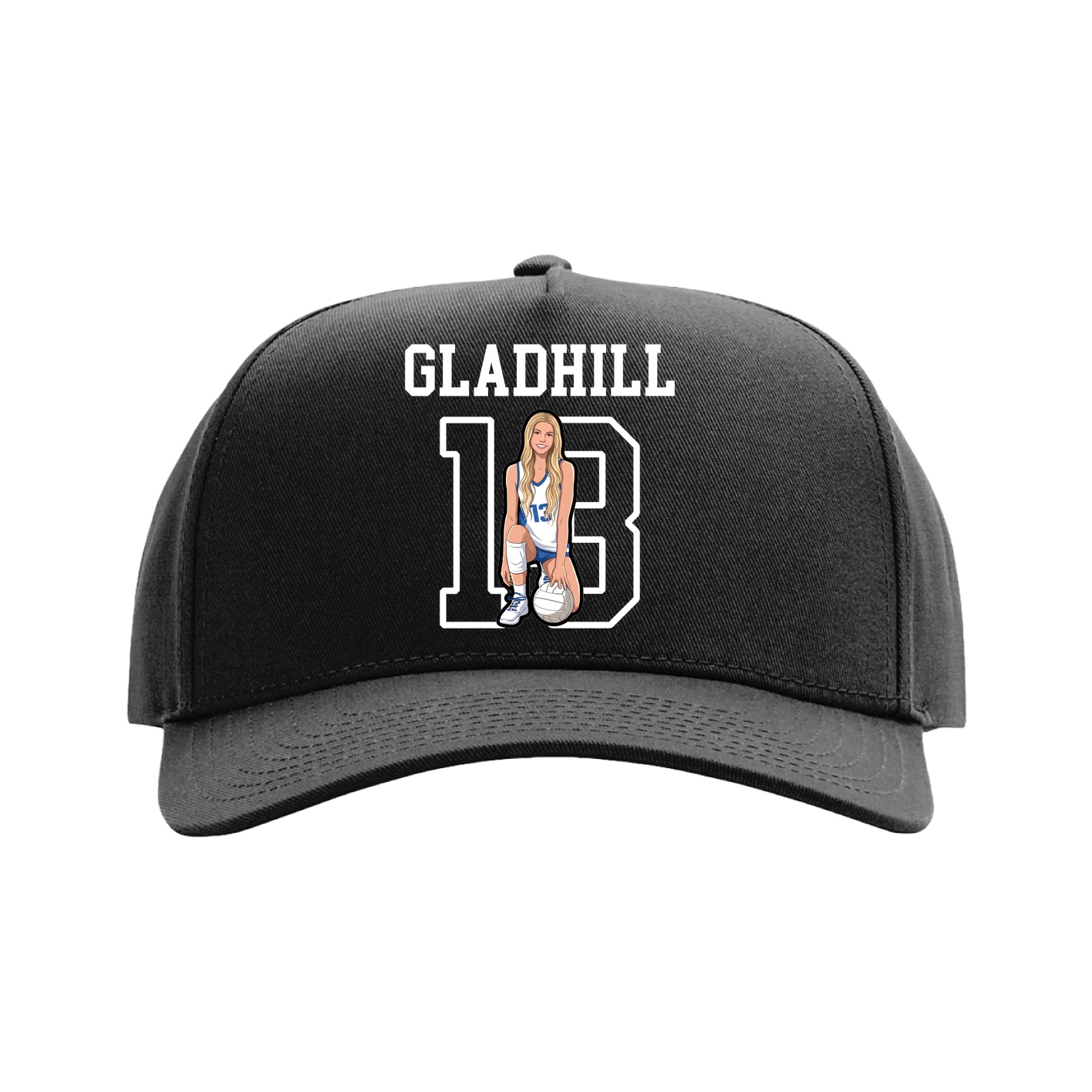 Full Fabric Five-Panel Champ Cap — Shirsey in Black