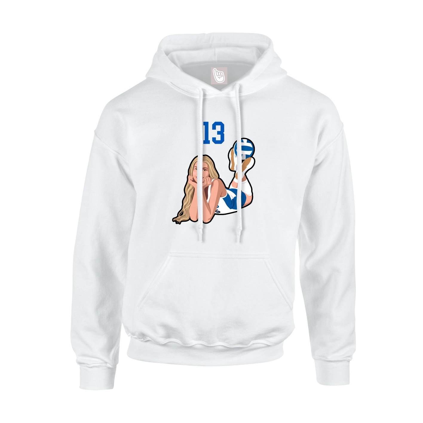 Youth Hoodie — Number Top in White