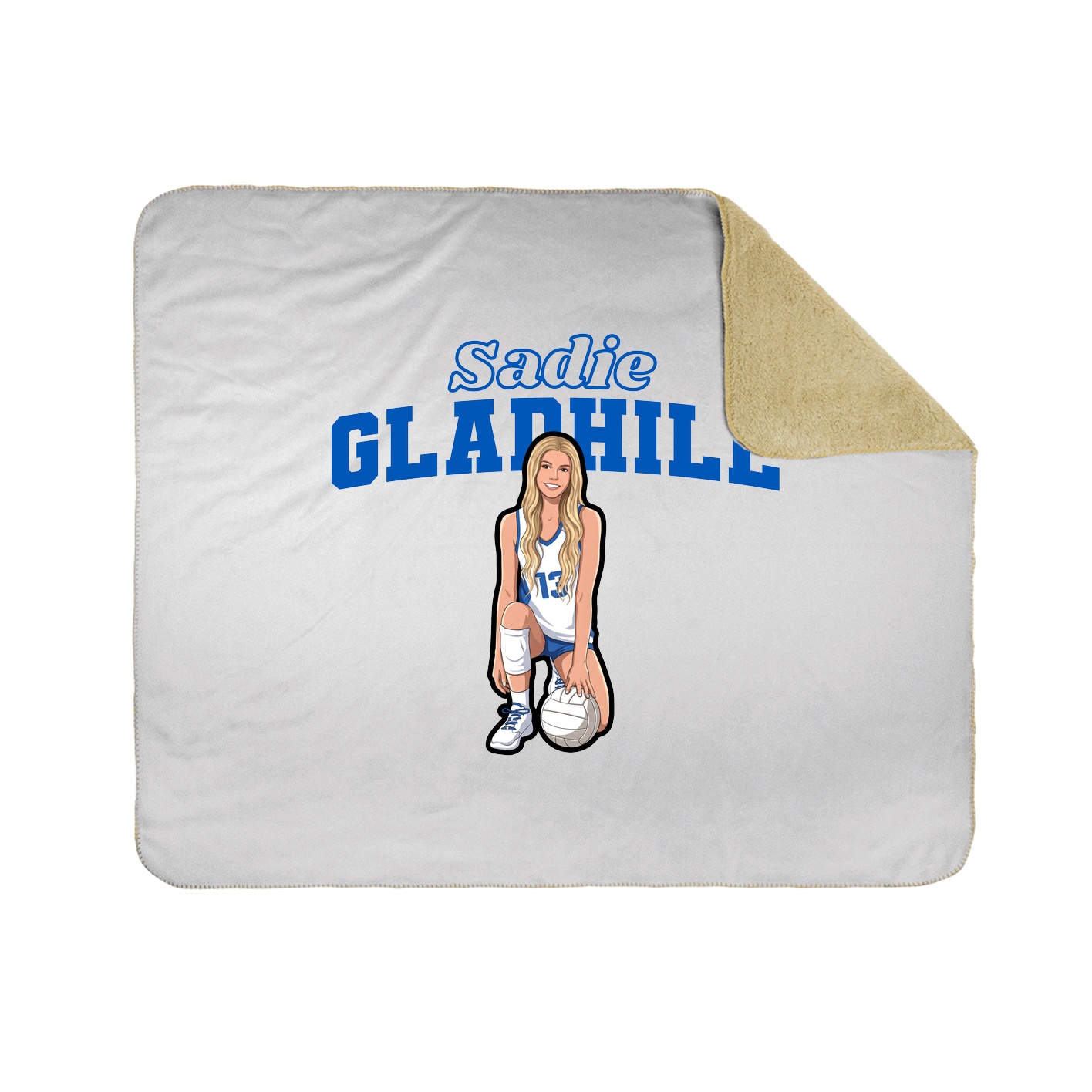Throw Blanket — Name Arch in White
