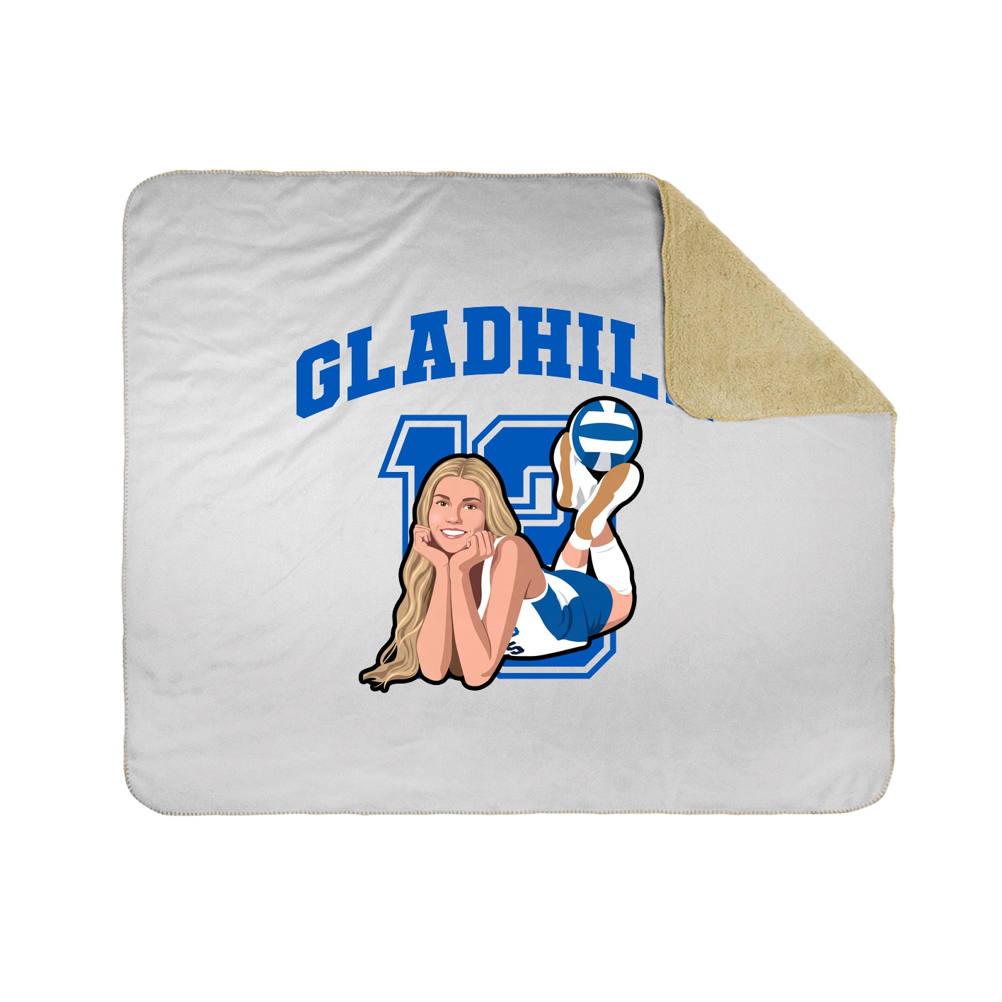 Throw Blanket — Number in White