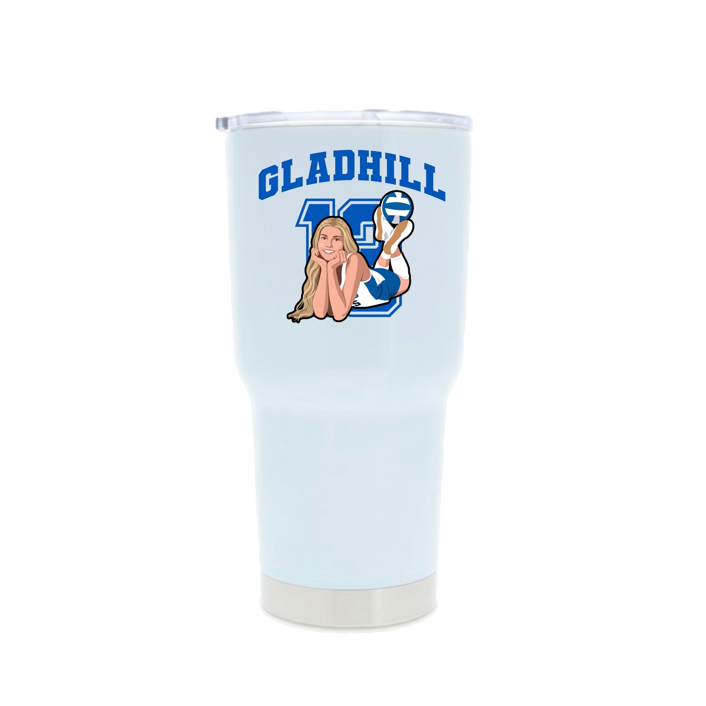 30oz Stainless Steel Tumbler — Number in White