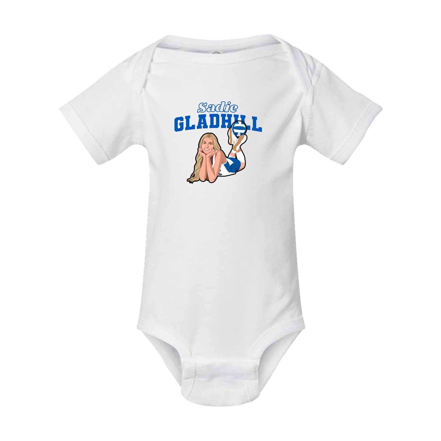 Baby Onesie — Name Arch in White